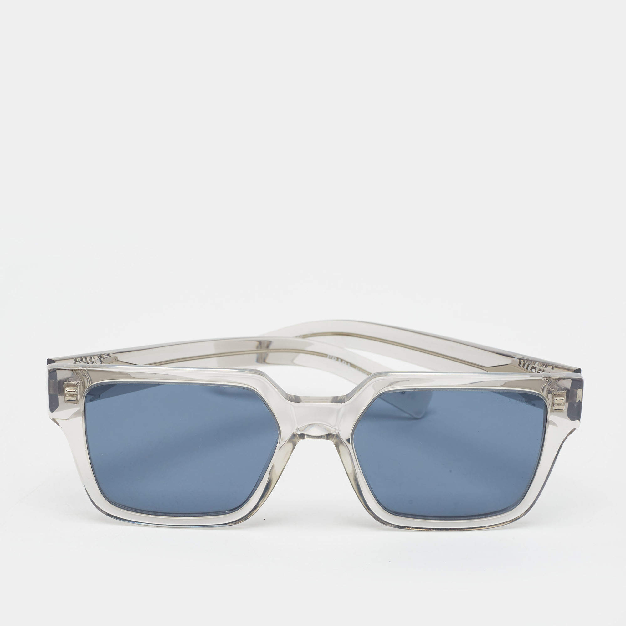 Pre Owned Prada Grey Gradient SPR 03Z Frame Square Sunglasses
