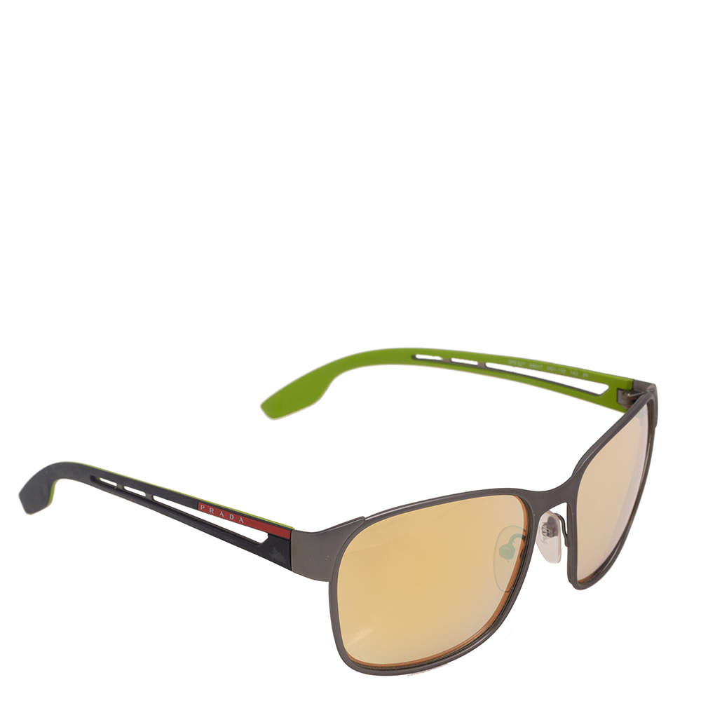 Prada Black/Green SPS52T Wayfarer Mirror Sunglasses