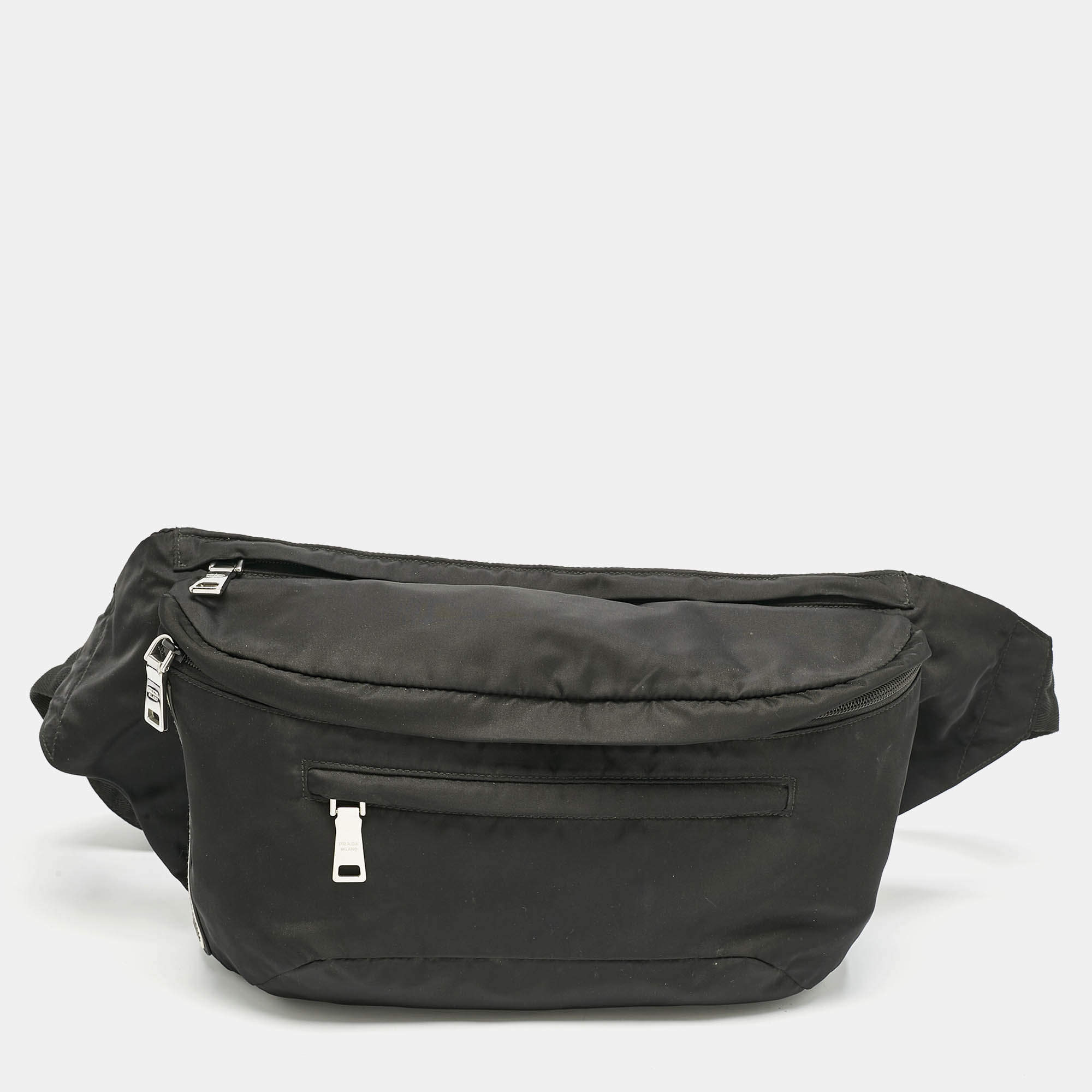 Prada Black Nylon Oversized Fanny Pack Bag
