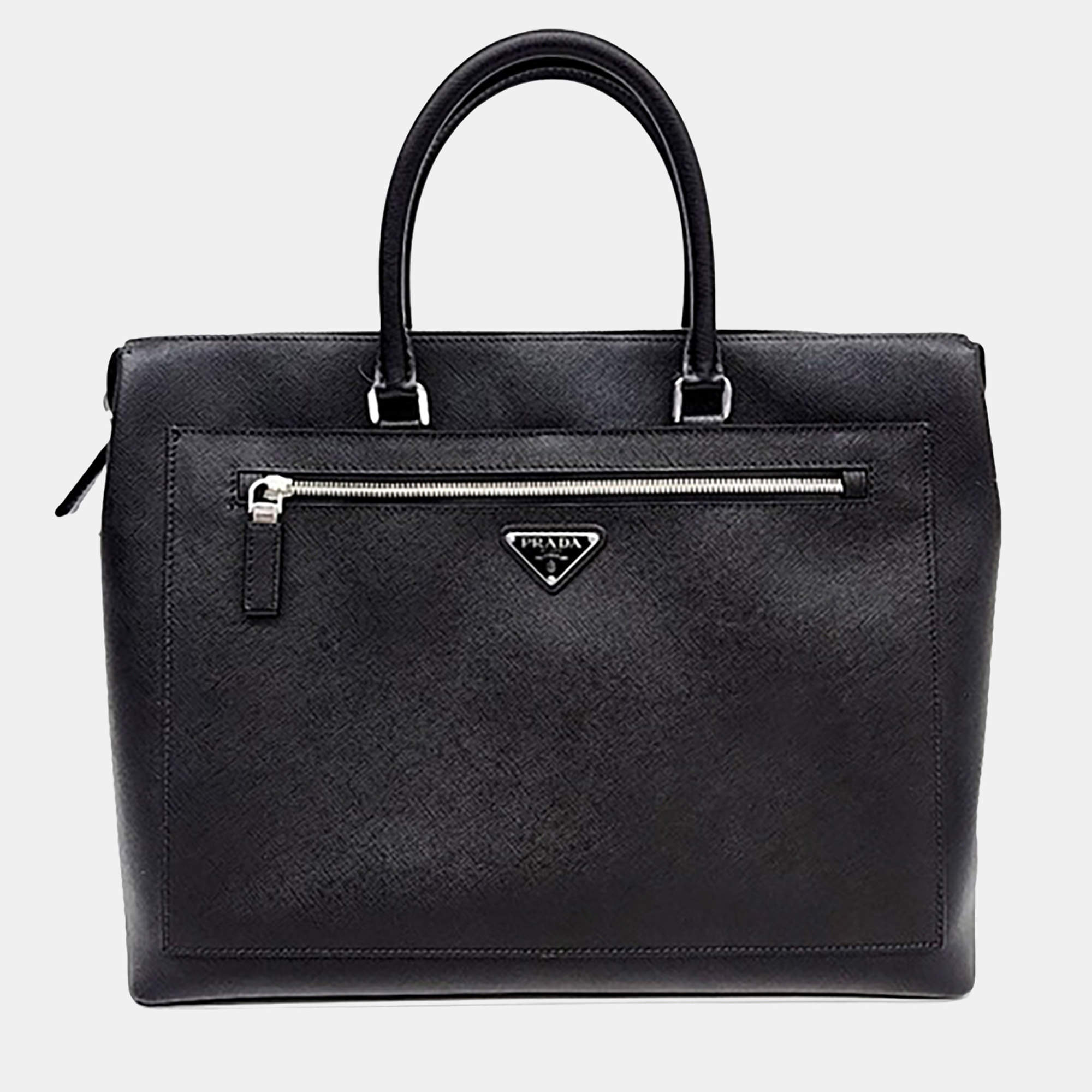 مملوكة مسبقًا Prada Black Saffiano Briefcase (2VG044)