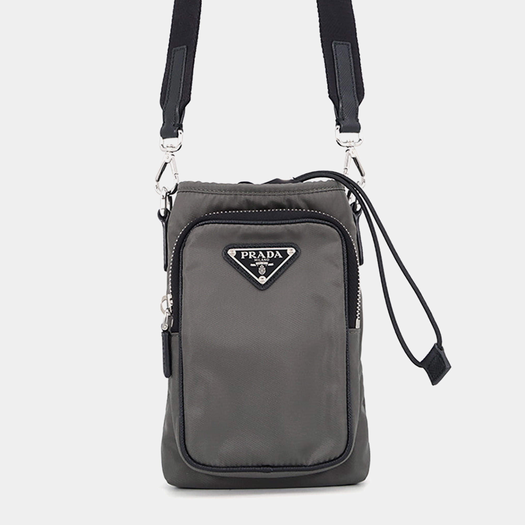 مملوكة مسبقًا Prada Re-Nylon Smartphone Case Small Forest Green Nylon Leather Crossbody Bag