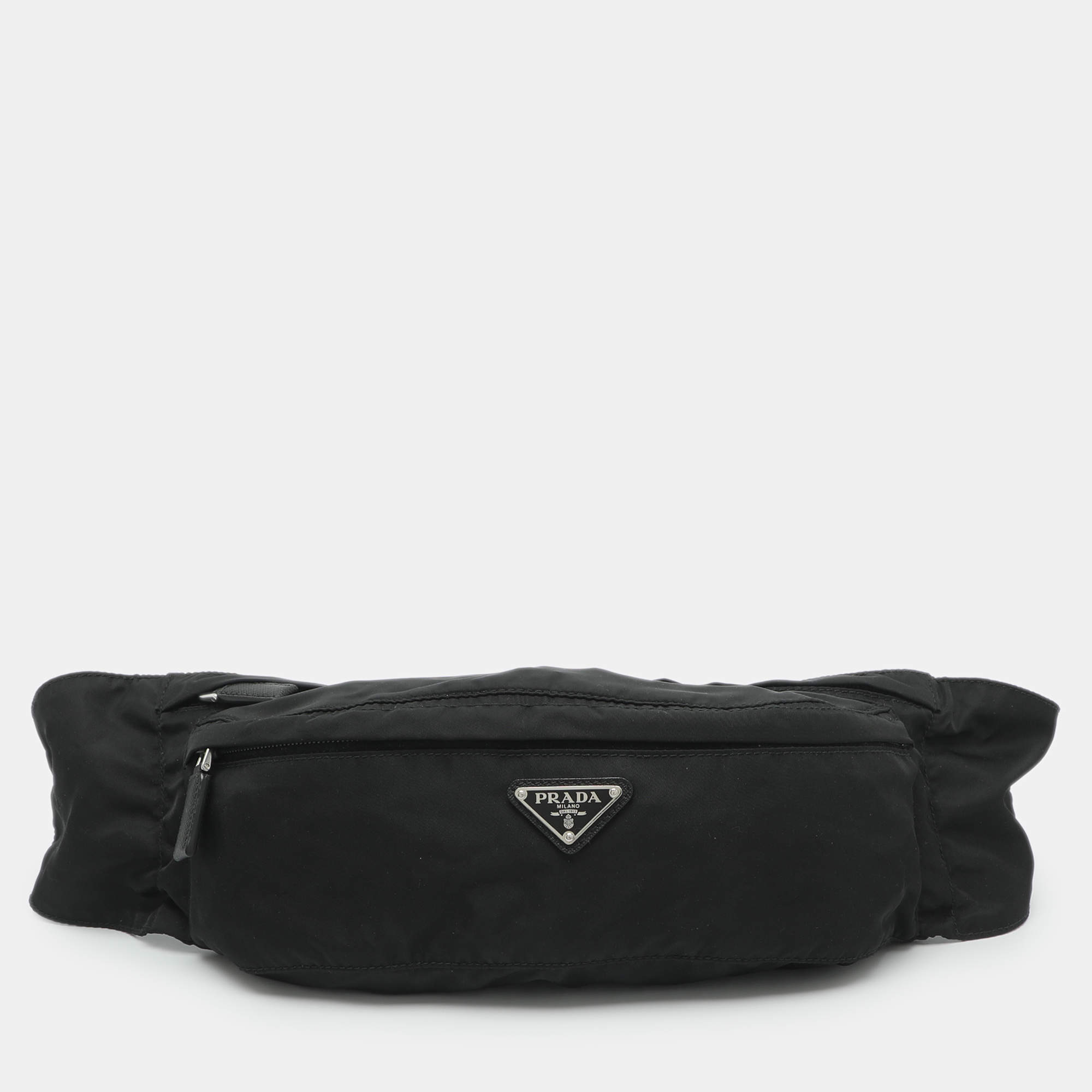 Pre Owned Prada Black Nylon Belt Bag