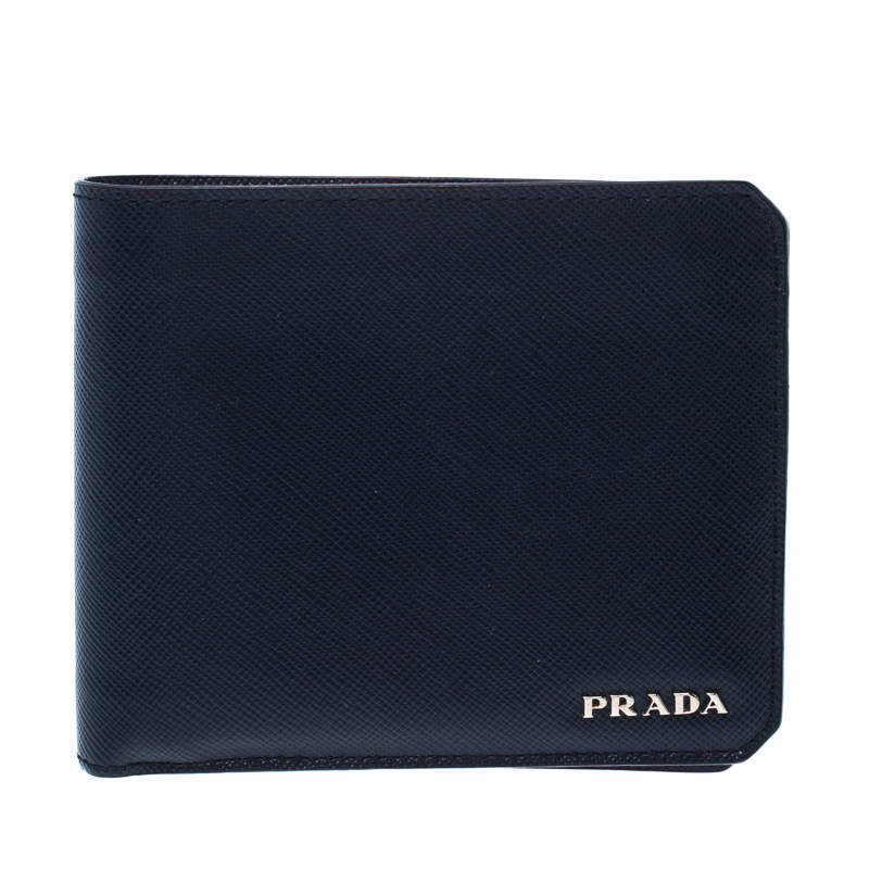 Prada Navy Blue Saffiano Leather Bifold Wallet Prada | The Luxury Closet