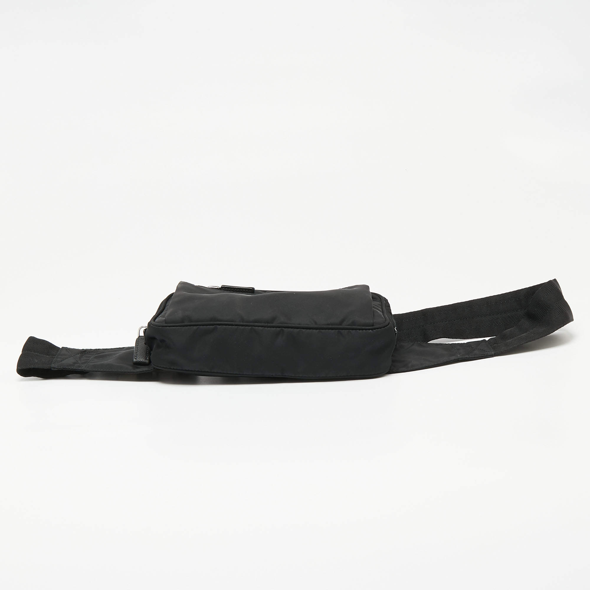 Belt bags Prada - Black nylon and fluo green logo belt bag - 2VL0042BTEXVS