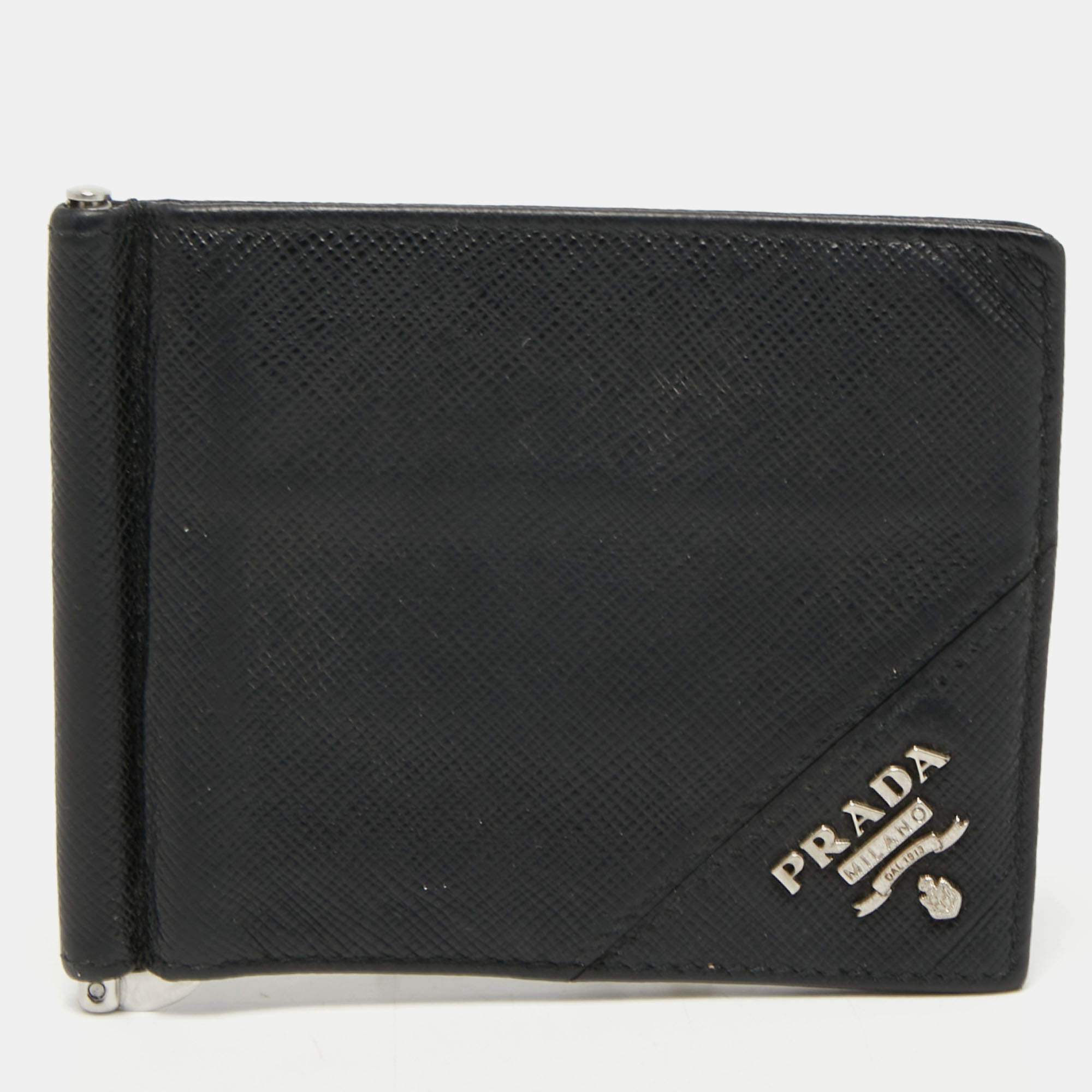 Prada outlet money clip wallet