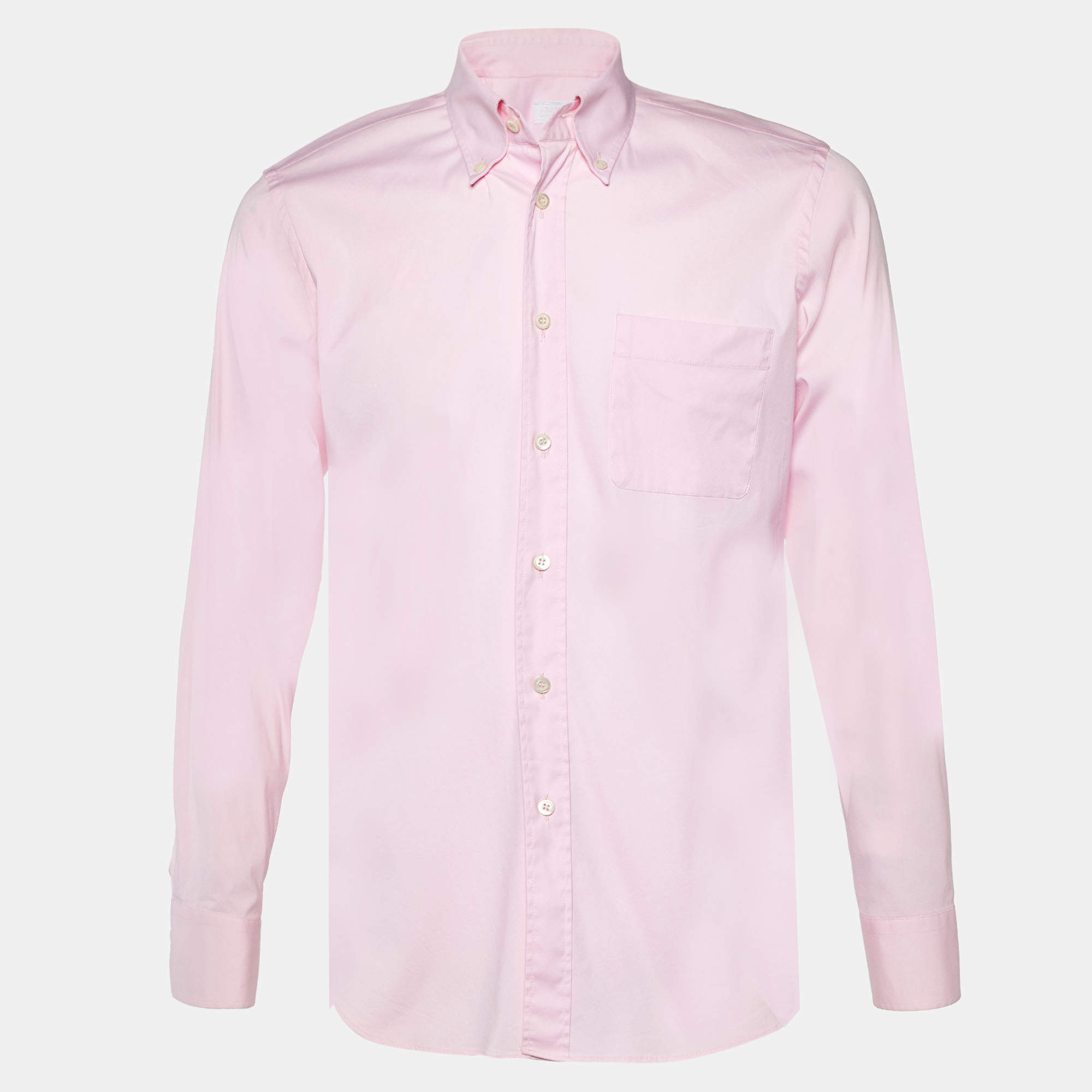 Prada Pink Stretch Cotton Button Down Shirt M