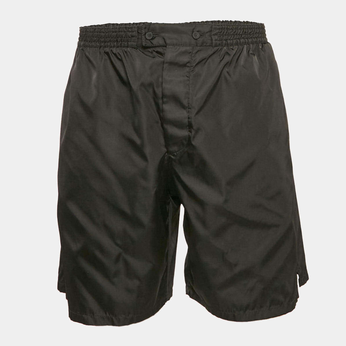 Pre Owned Prada Black Re-Nylon Bermuda Shorts S