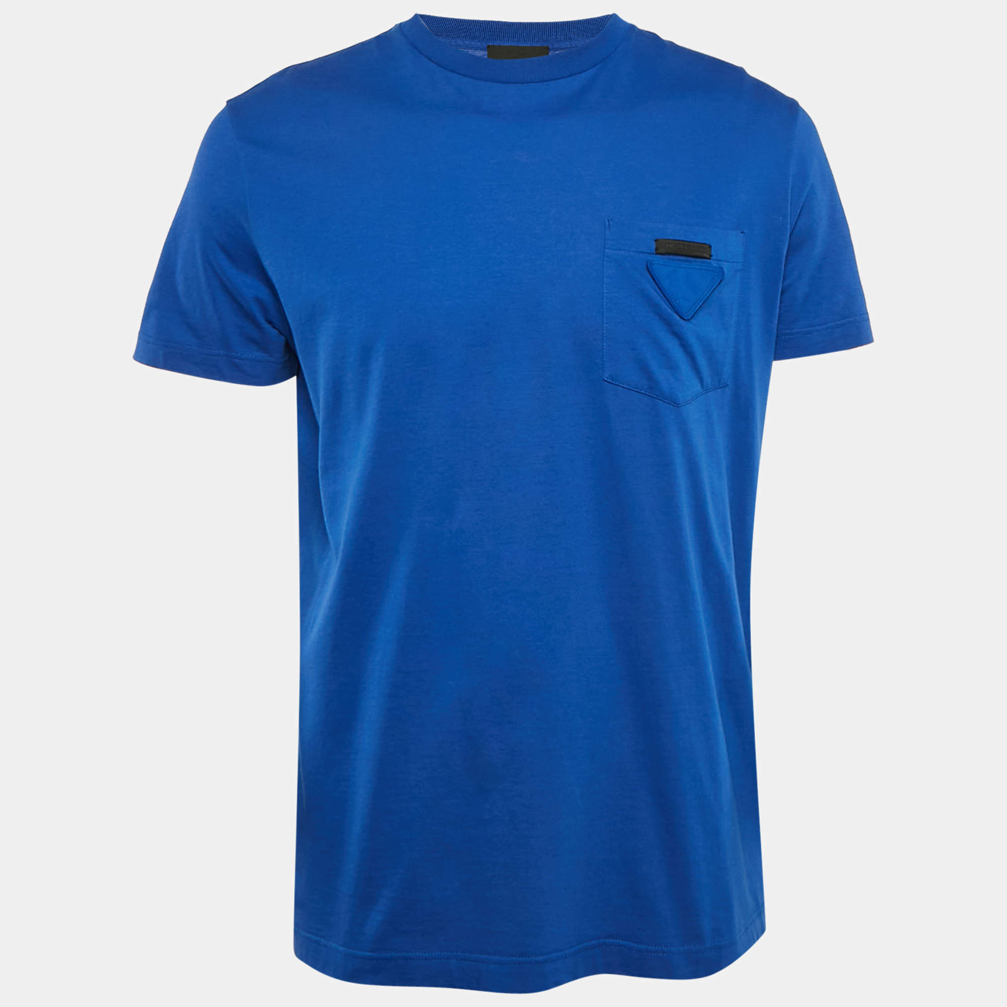 Pre Owned Prada Blue Jersey Crew Neck T-Shirt XL