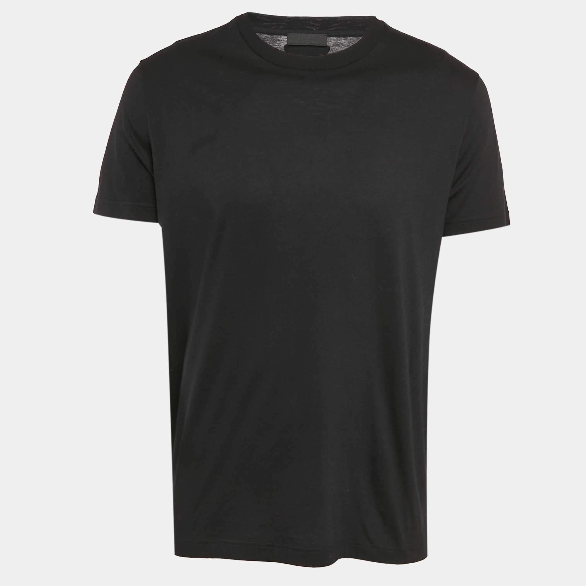 Prada Black Jersey Crewneck T-Shirt XL
