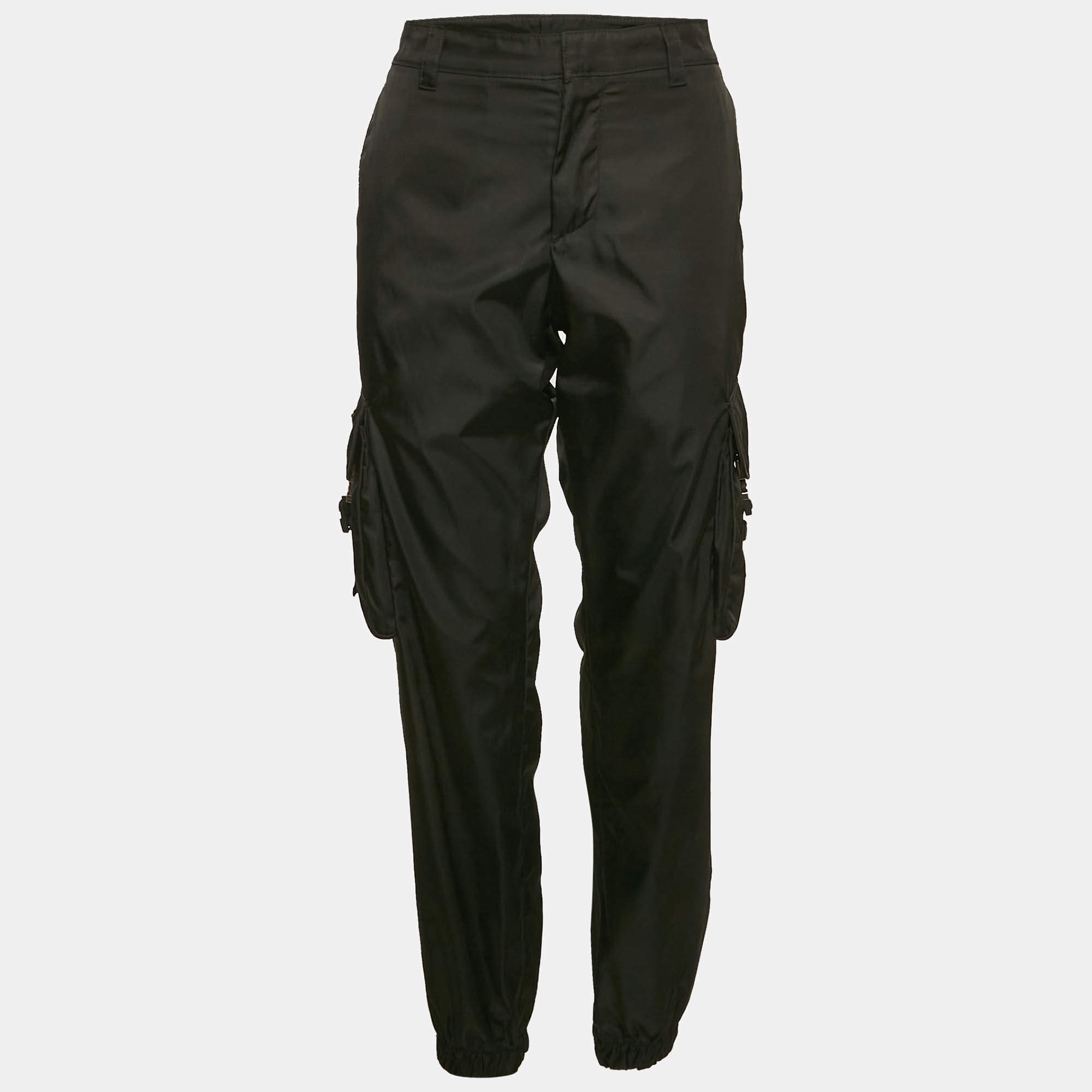 Pre Owned Prada Black Synthetic Cargo Pants M