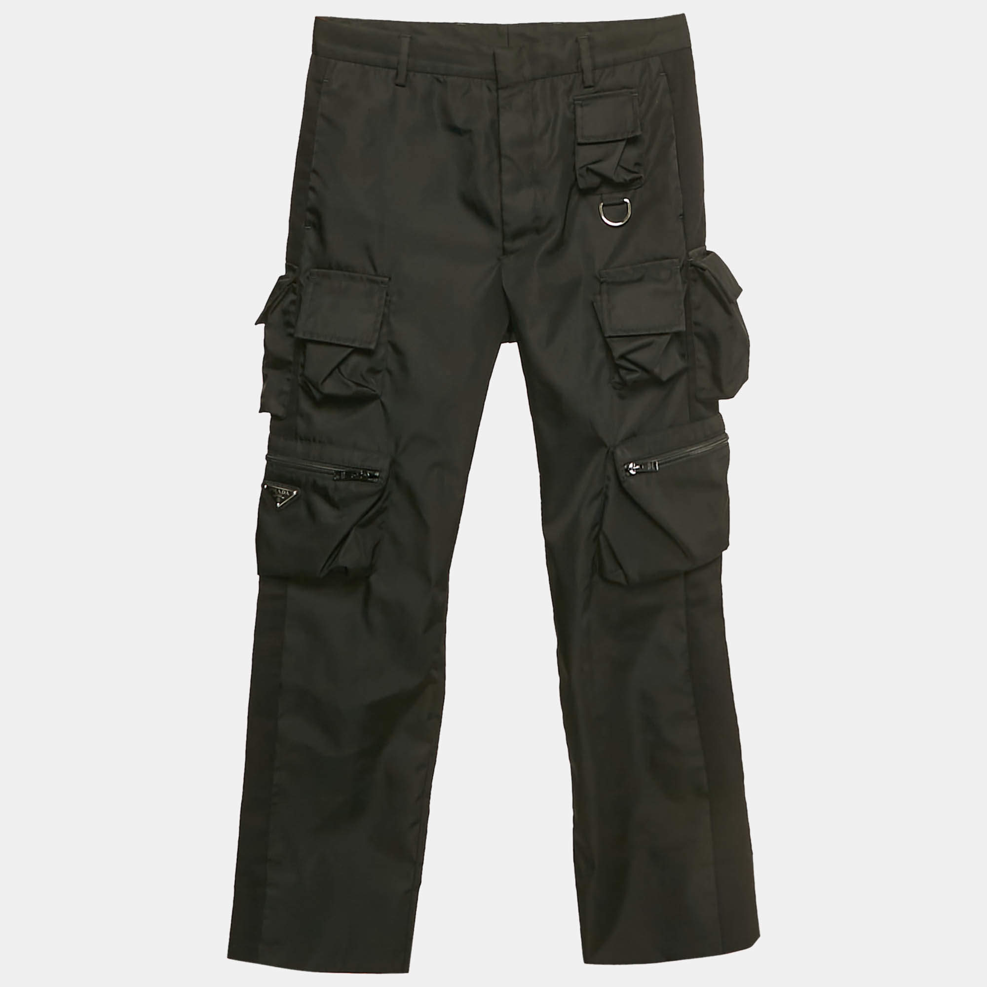 Prada Black Nylon Cargo Pants S