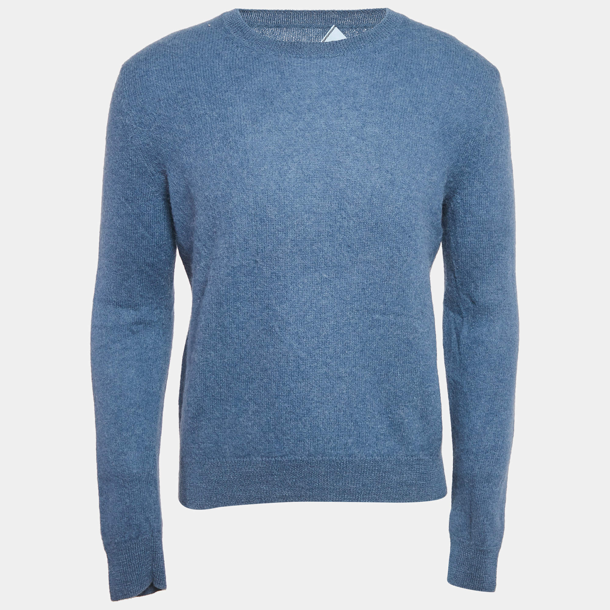 Prada Blue Wool Crewneck Sweater L