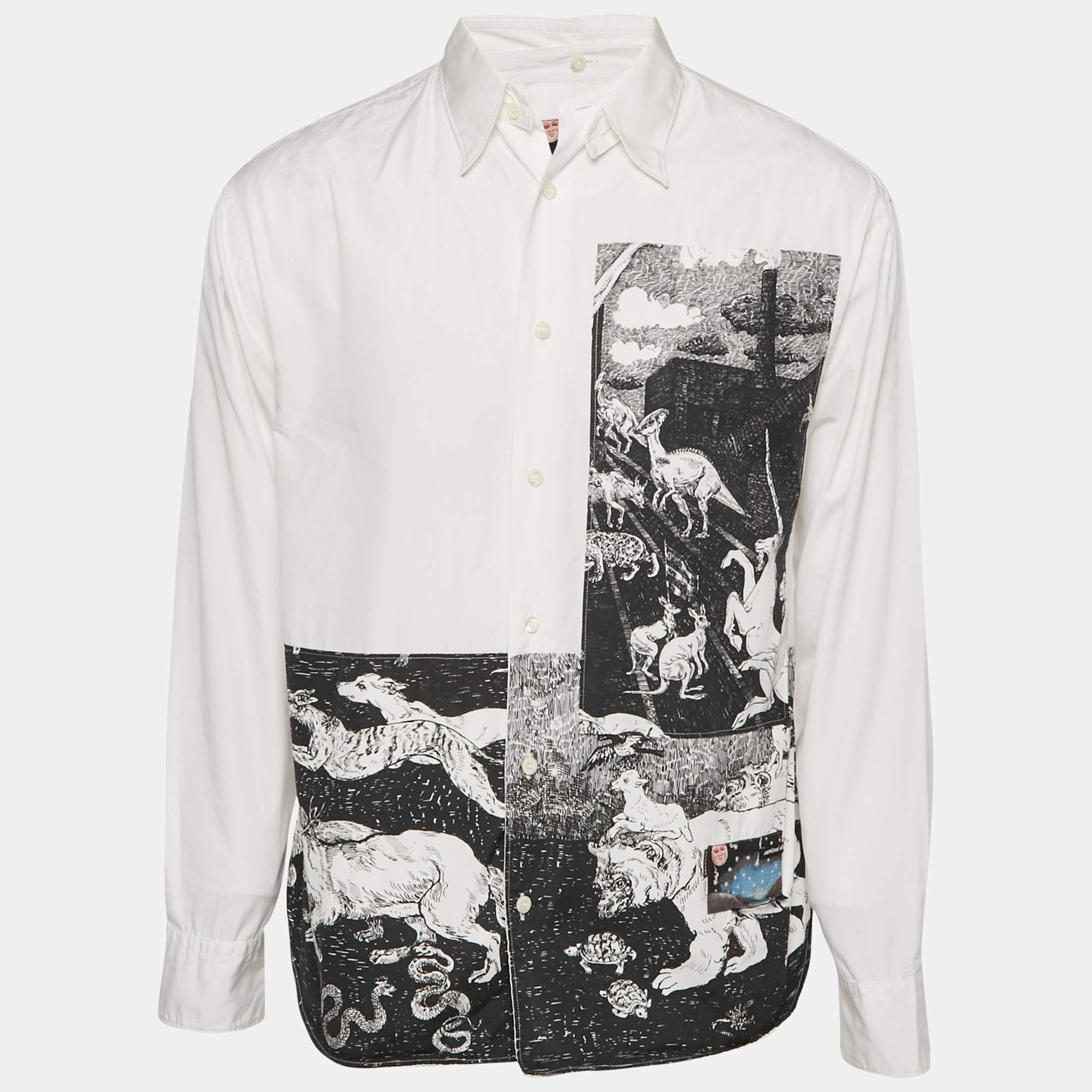 Prada x Survival Utopia White Printed Cotton Shirt M
