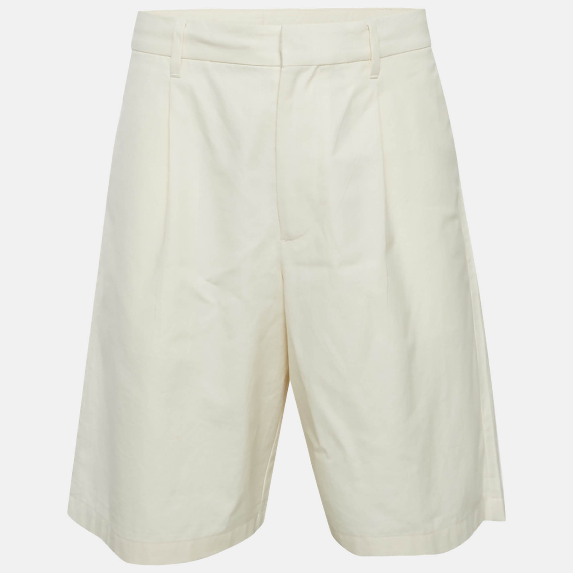 Prada Cream Cotton Bermuda Shorts L