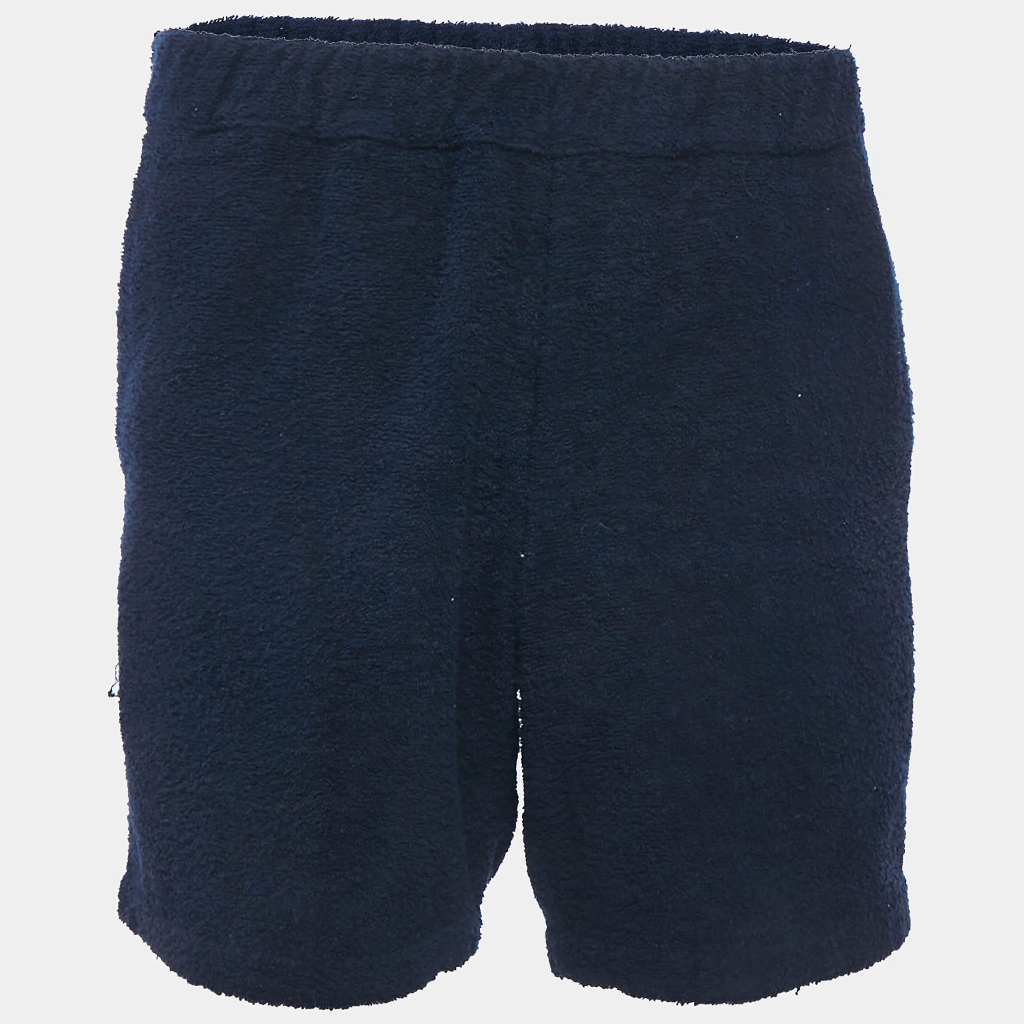 Prada Navy Blue  Terry Cotton Shorts L