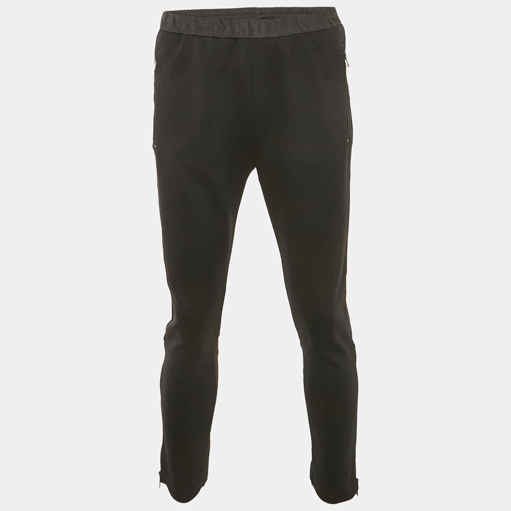 Pre Owned Prada Black Nylon Knit Jogger Pants M