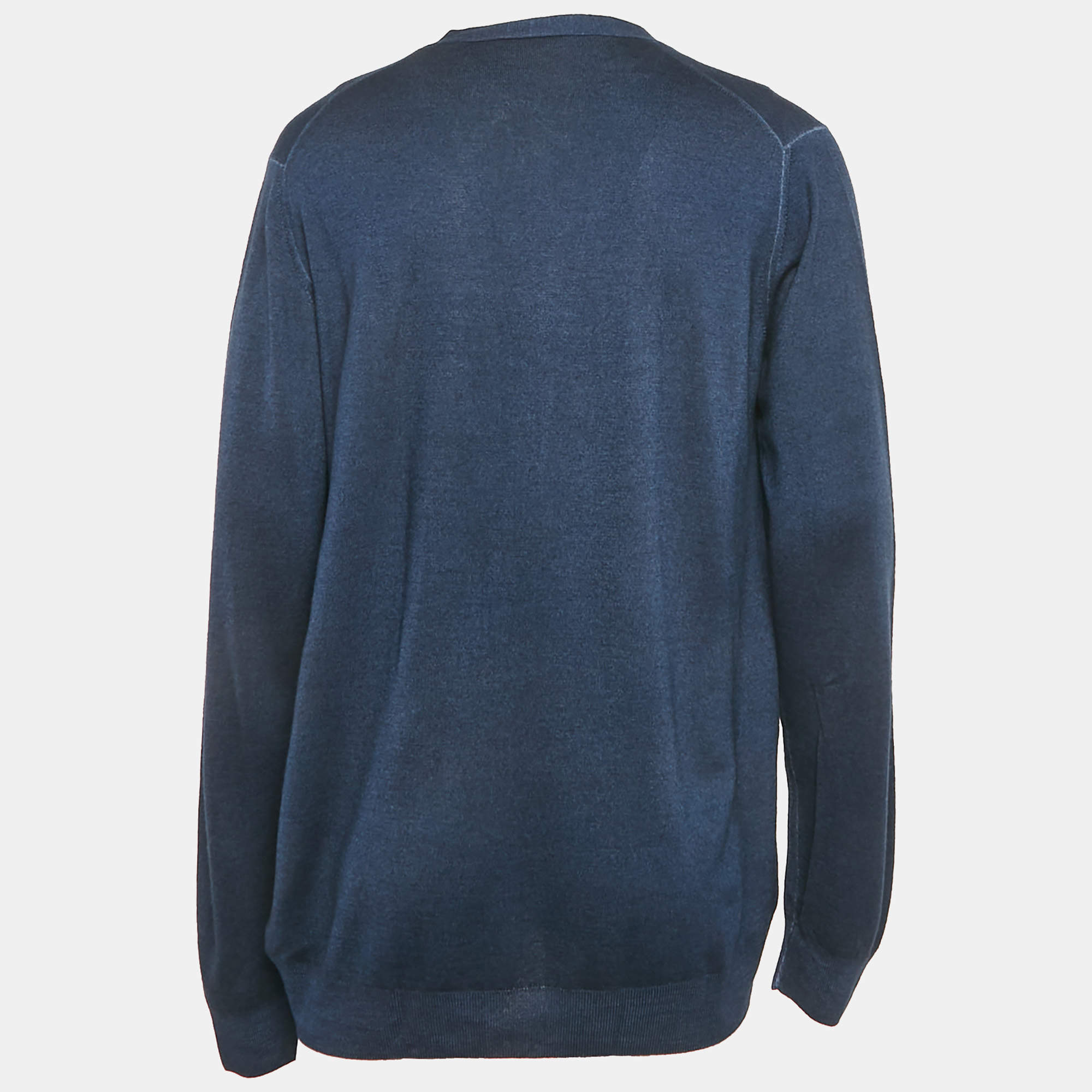 Salvatore Ferragamo Black Wool Knit Fur Heart Sweater M