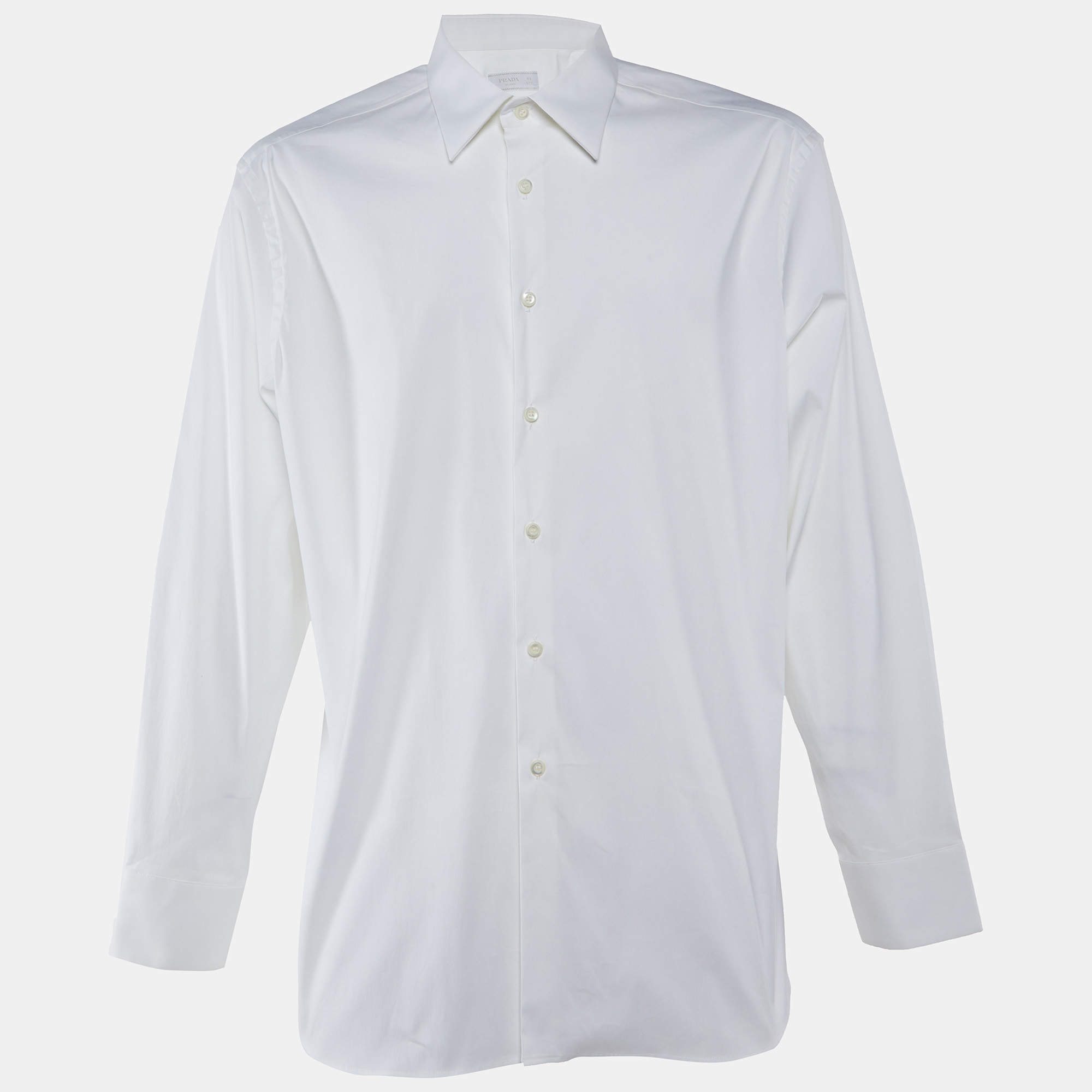 Pre Owned Prada Off-White Cotton Button Front Shirt XXXL