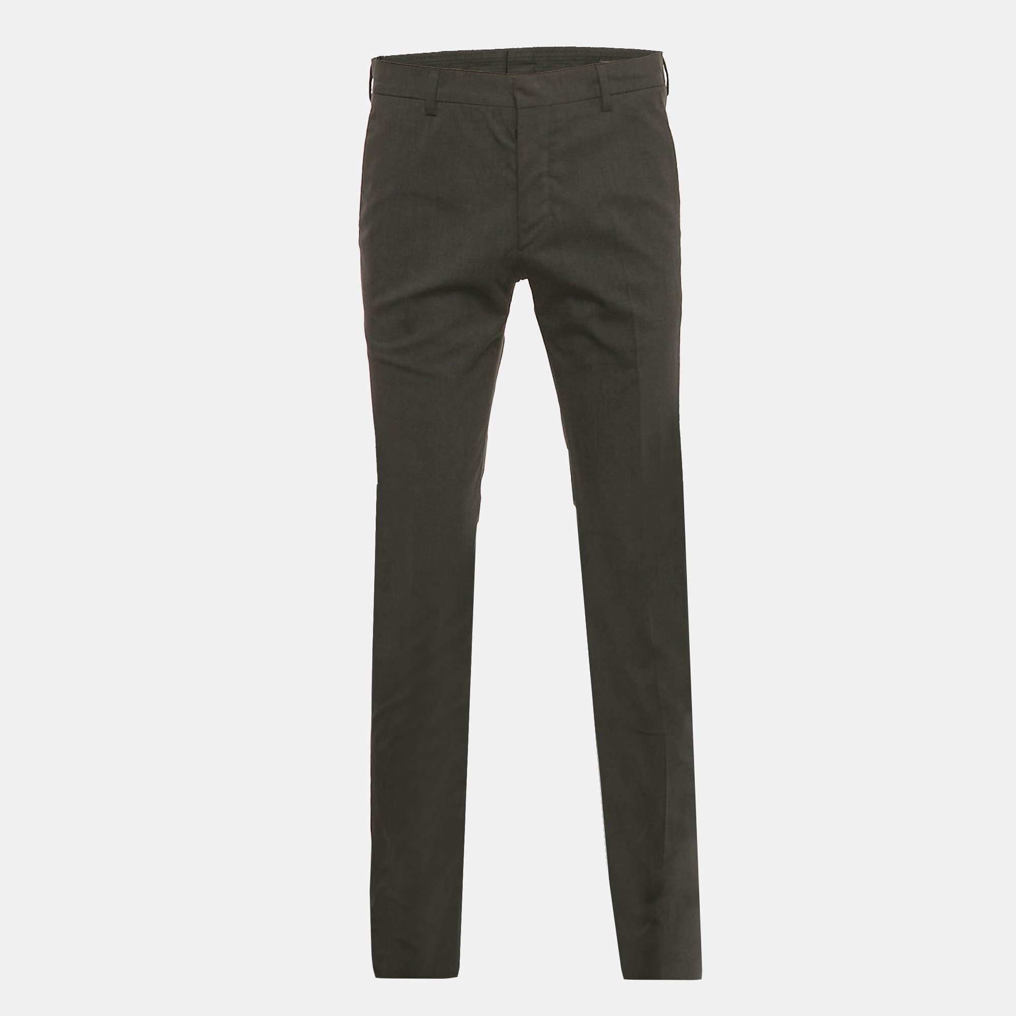 Pre Owned Prada Black Wool Tailored Trousers S