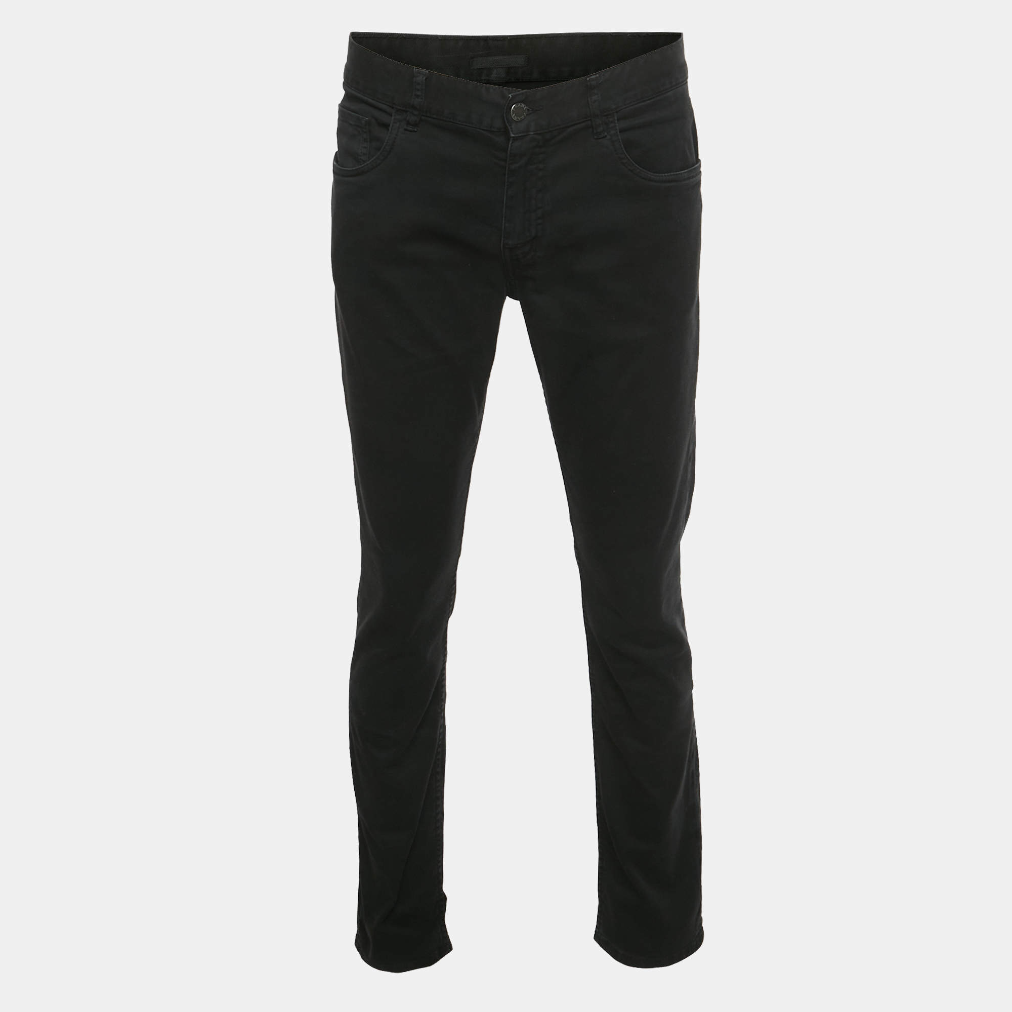 Pre Owned Prada Black Denim Regular Fit Jeans M/Waist 33"