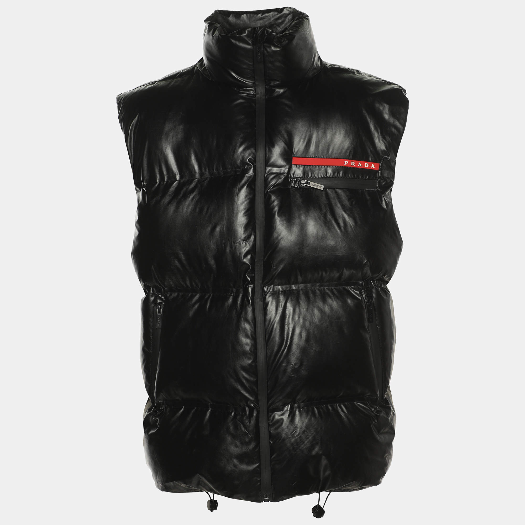 Pre Owned Prada Black Light Re-Nylon Down Vest XXL