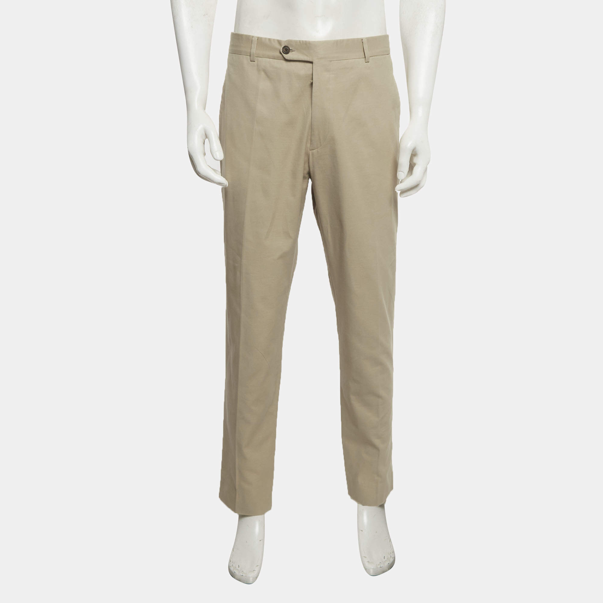 Hermes White Cotton Regular Fit Trousers L Hermes | TLC