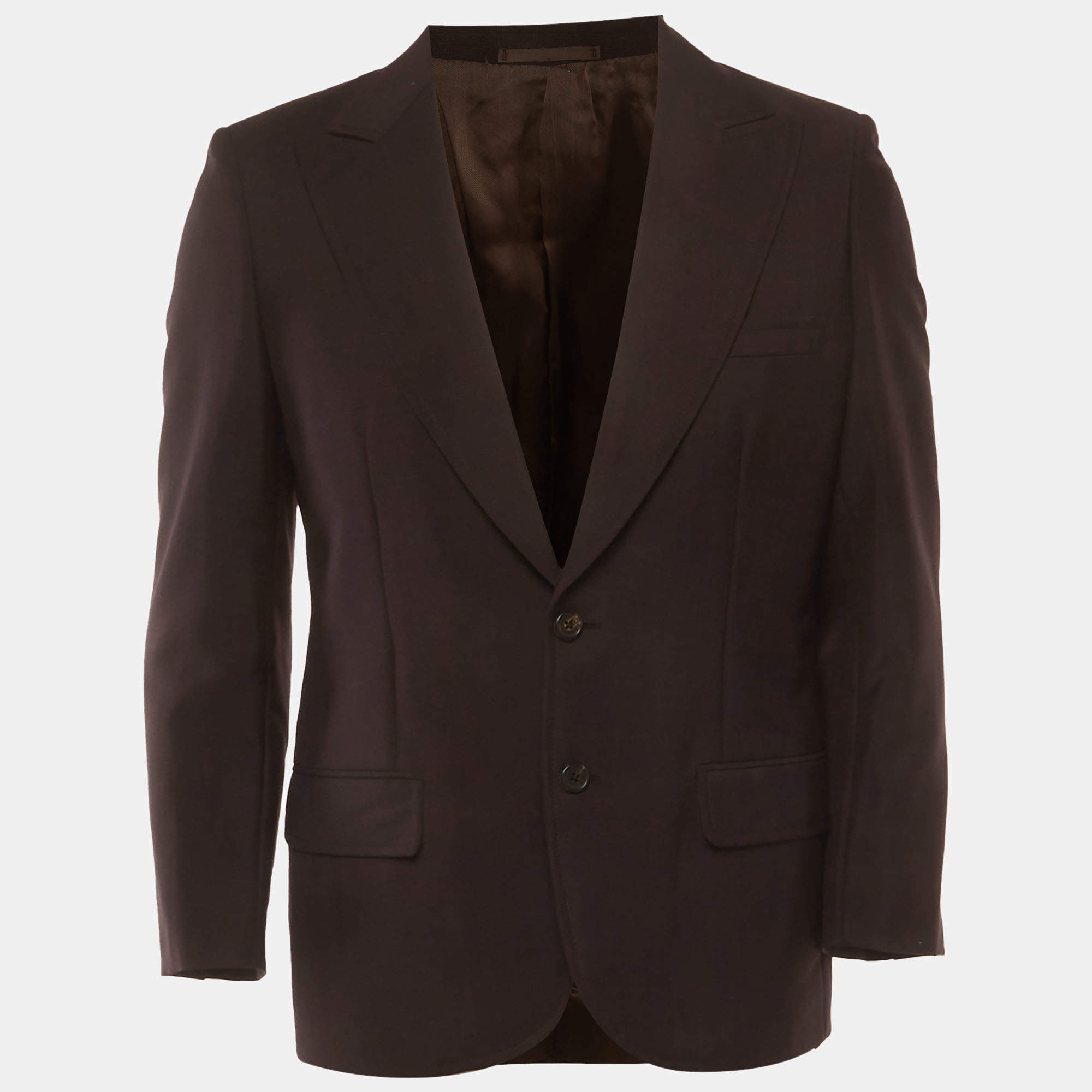 Pre Owned Prada Brown Wool Blend Regular Fit Blazer L