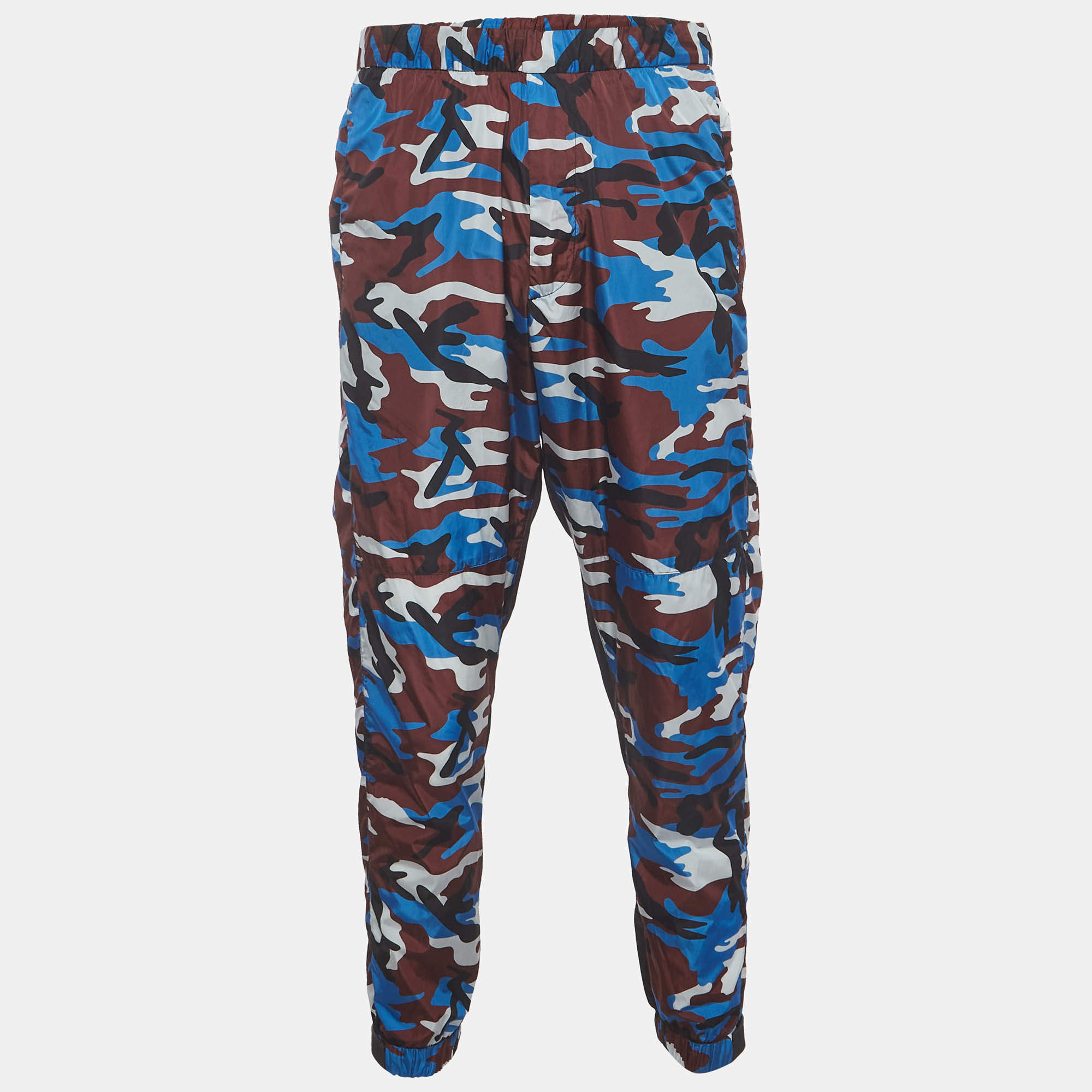 Pre Owned Prada Multicolour Camouflage Print Nylon Track Pants XL