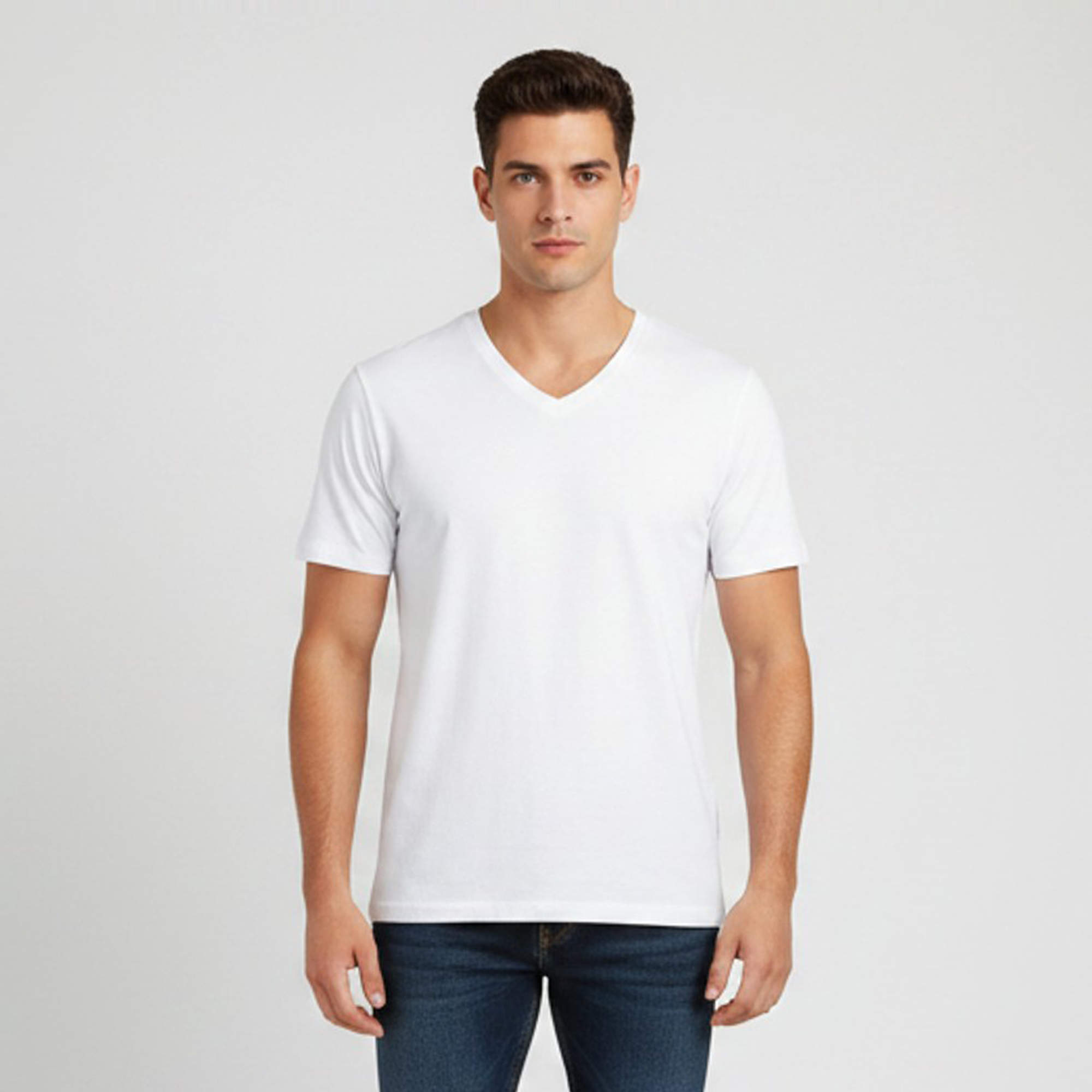 Pre Owned Prada White Jersey V Neck T-Shirt M