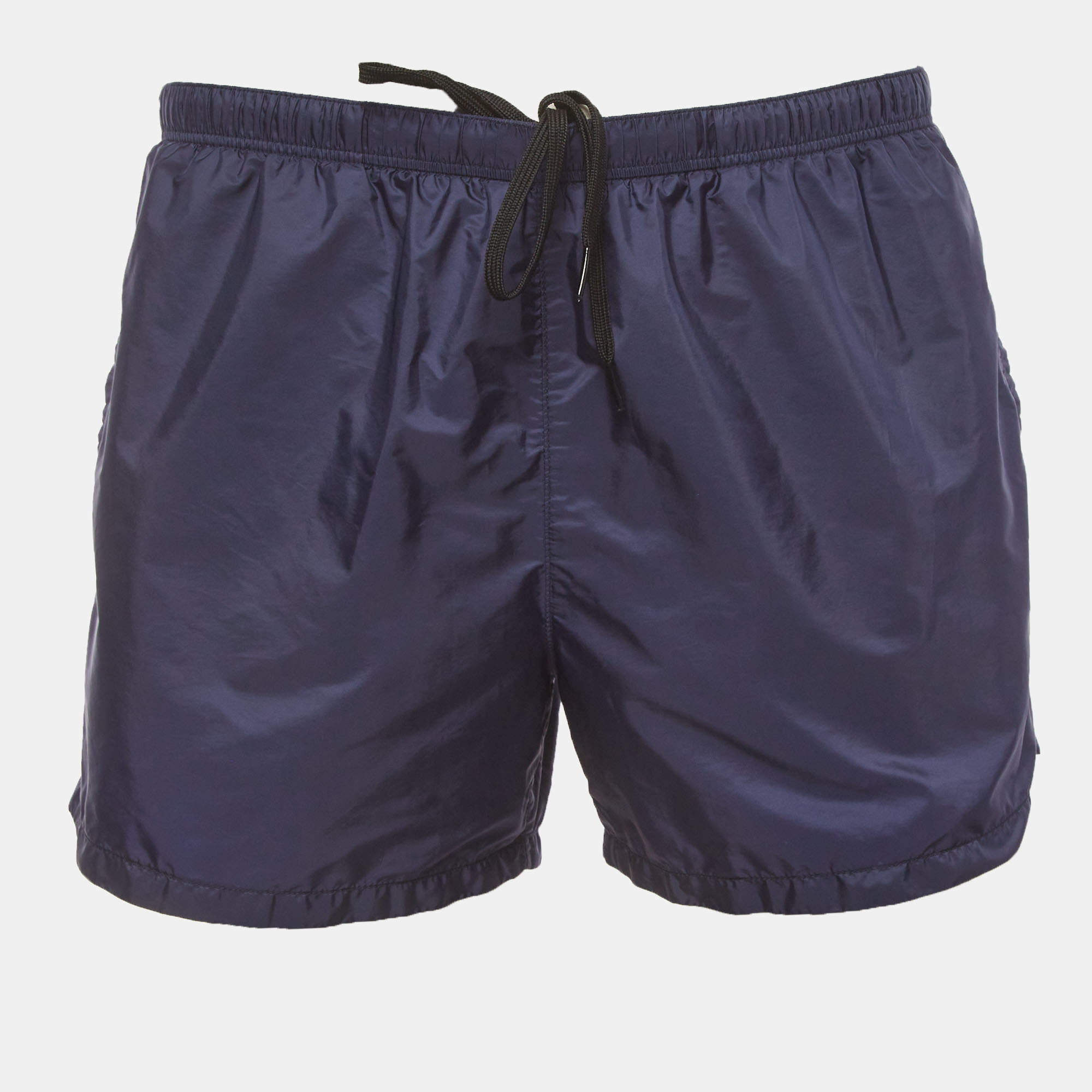 Pre Owned Prada Navy Blue Nylon Drawstring Swim Shorts XXL