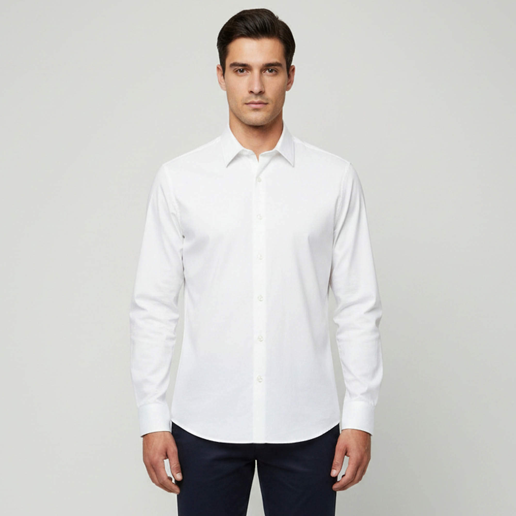 Pre Owned Prada Off White Stretch Poplin Slim Fit Shirt XL