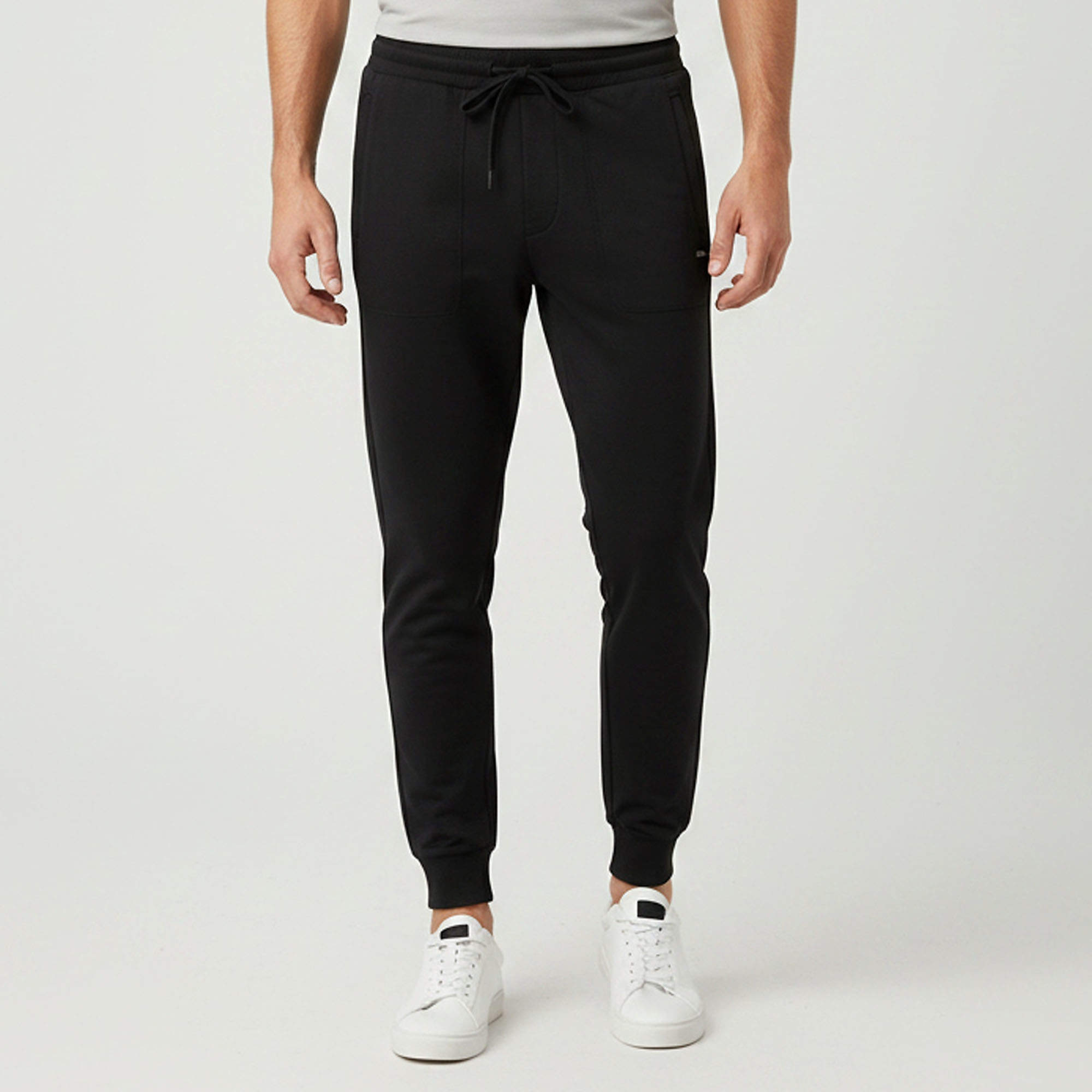 Pre Owned Prada Re-Nylon Black Logo Detail Technical Cotton Joggers Pants L