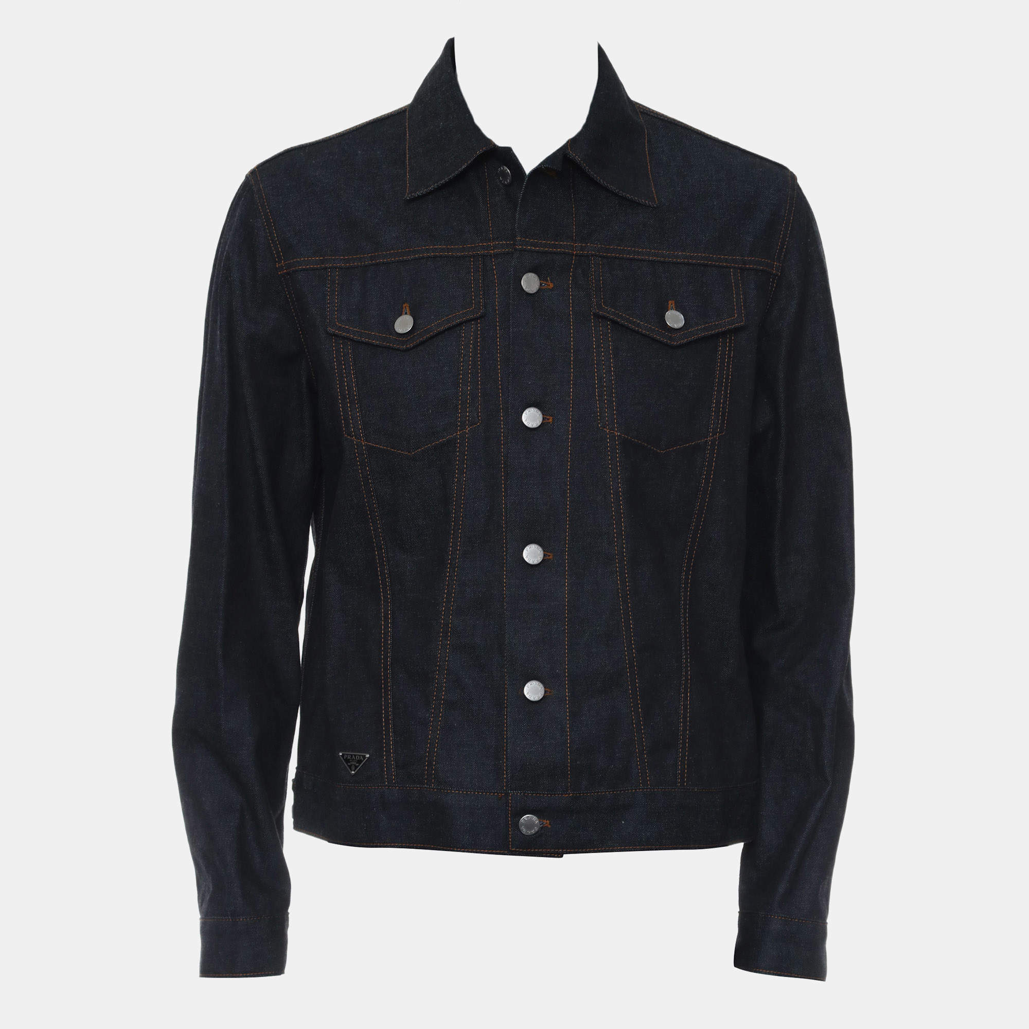 Pre Owned Prada Button Up Denim Jacket L