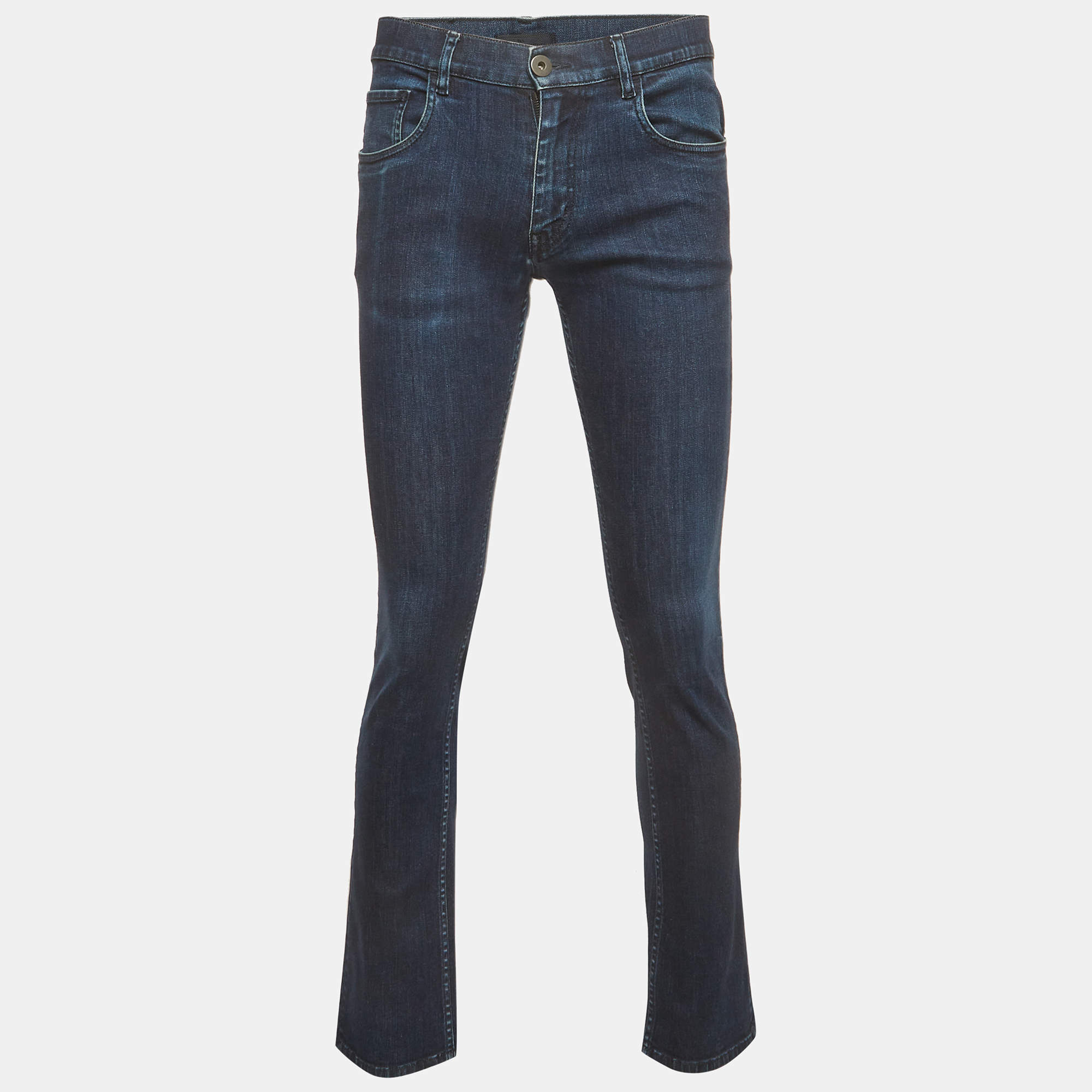 Pre Owned Prada Blue Denim Slim Fit Jeans XS/Waist 30"
