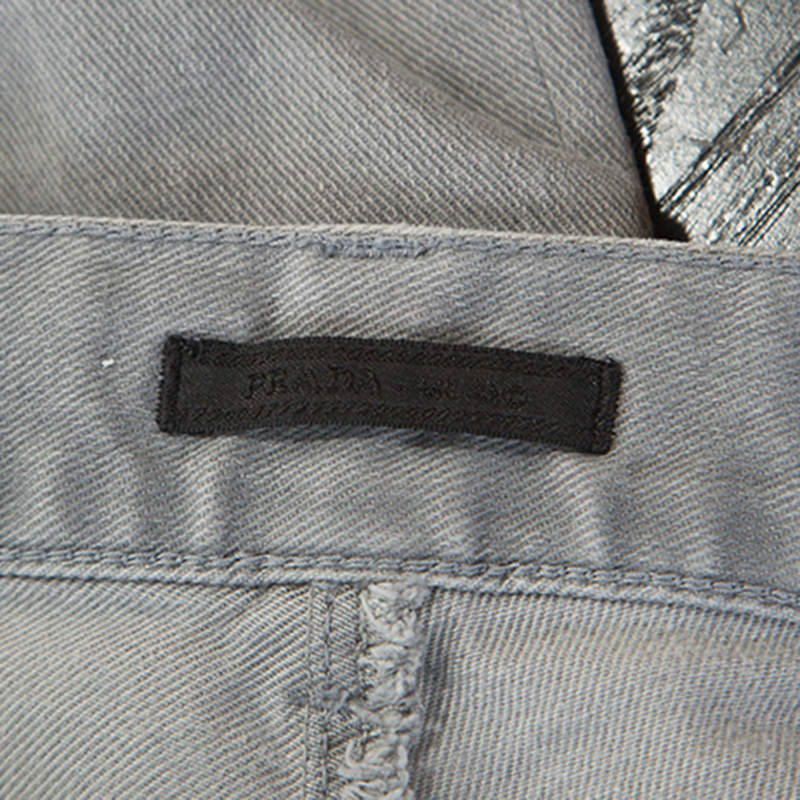 Prada Grey Denim Tapered Fit Jeans M 