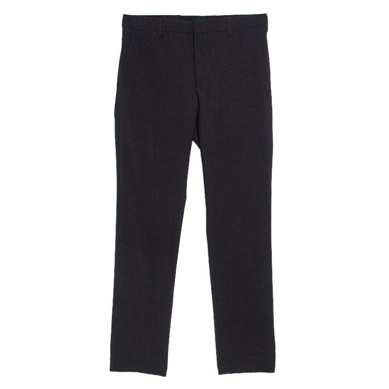 Prada Charcoal Grey Wool Slim Fit Trousers XS