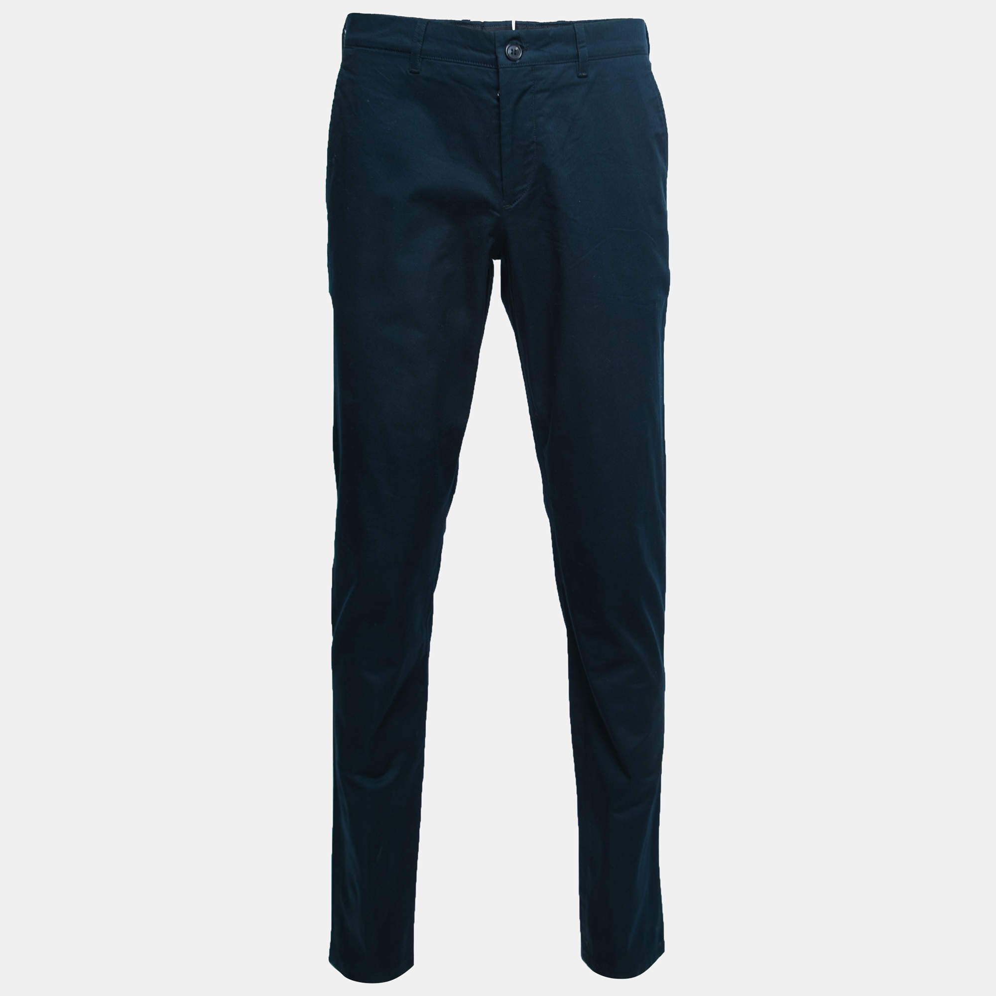 Prada Navy Blue Cotton Trousers L