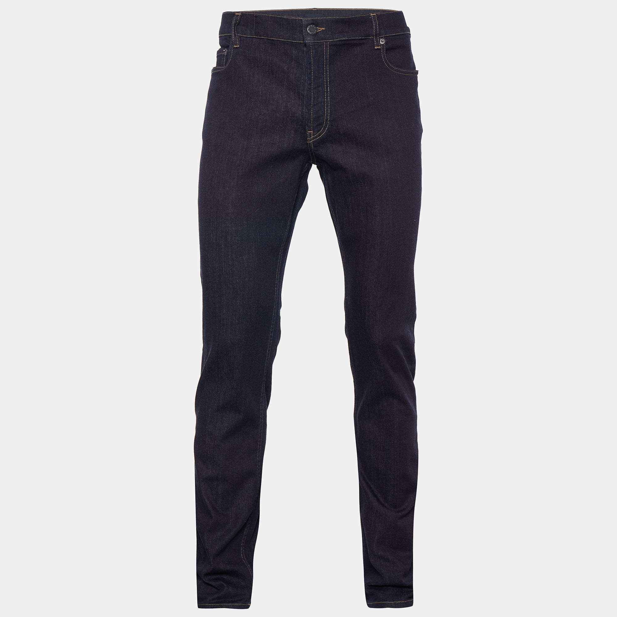 Prada Navy Blue Denim Straight Leg Jeans XL