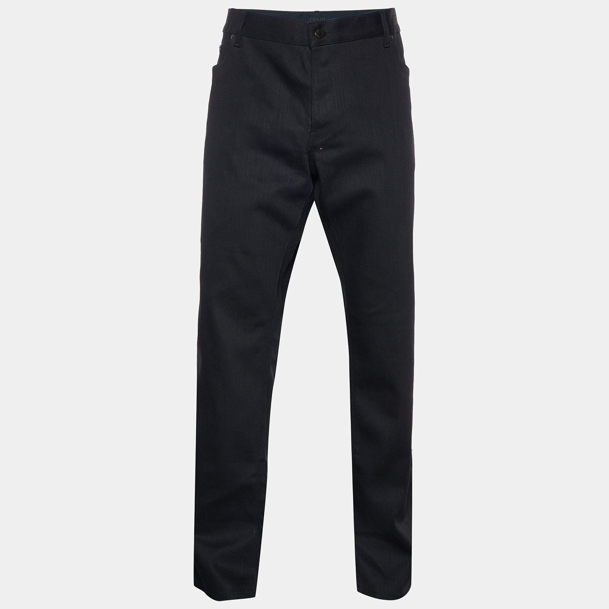 Pre Owned Prada Black Denim Straight Leg Jeans 4XL