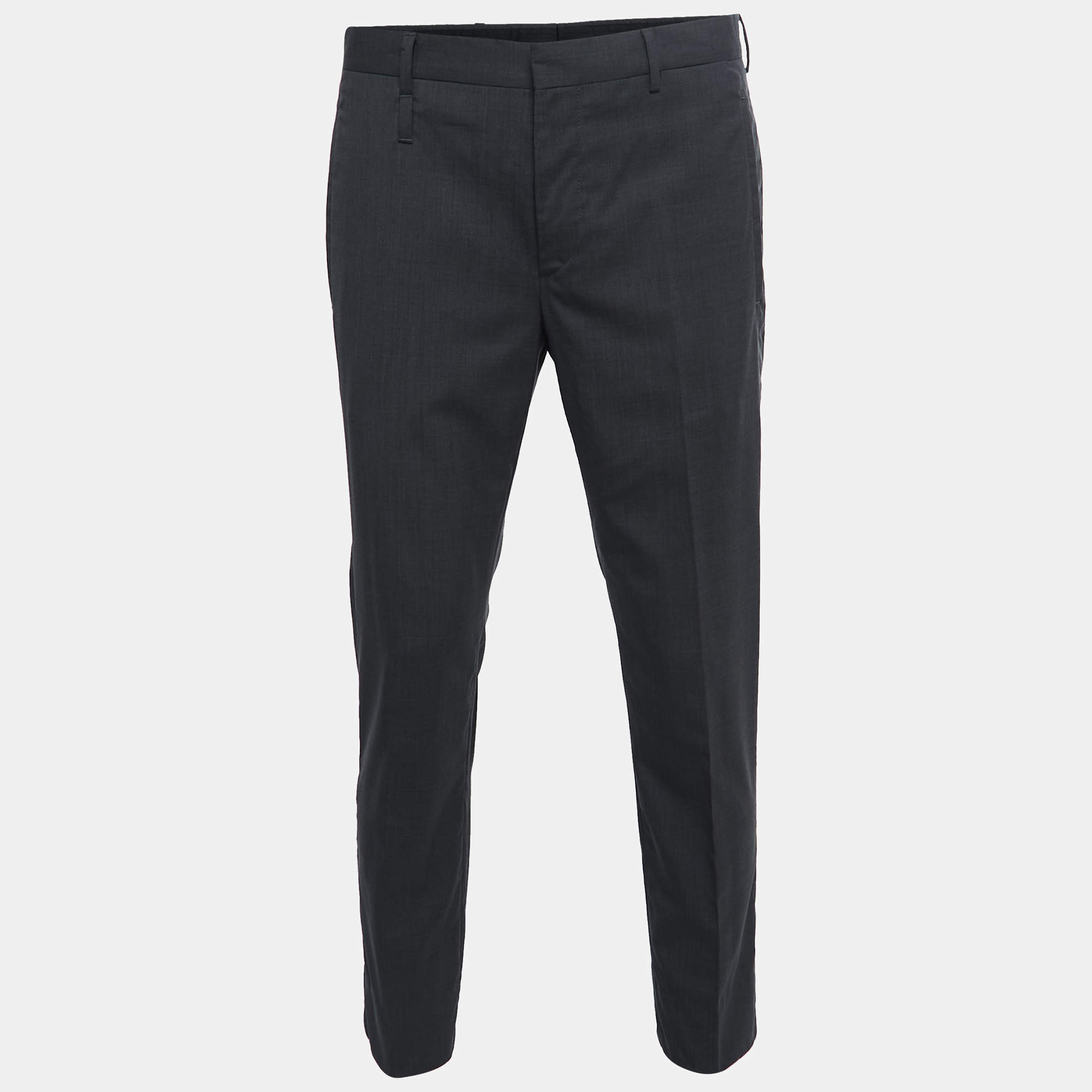 Prada Charcoal Grey Wool Trousers M