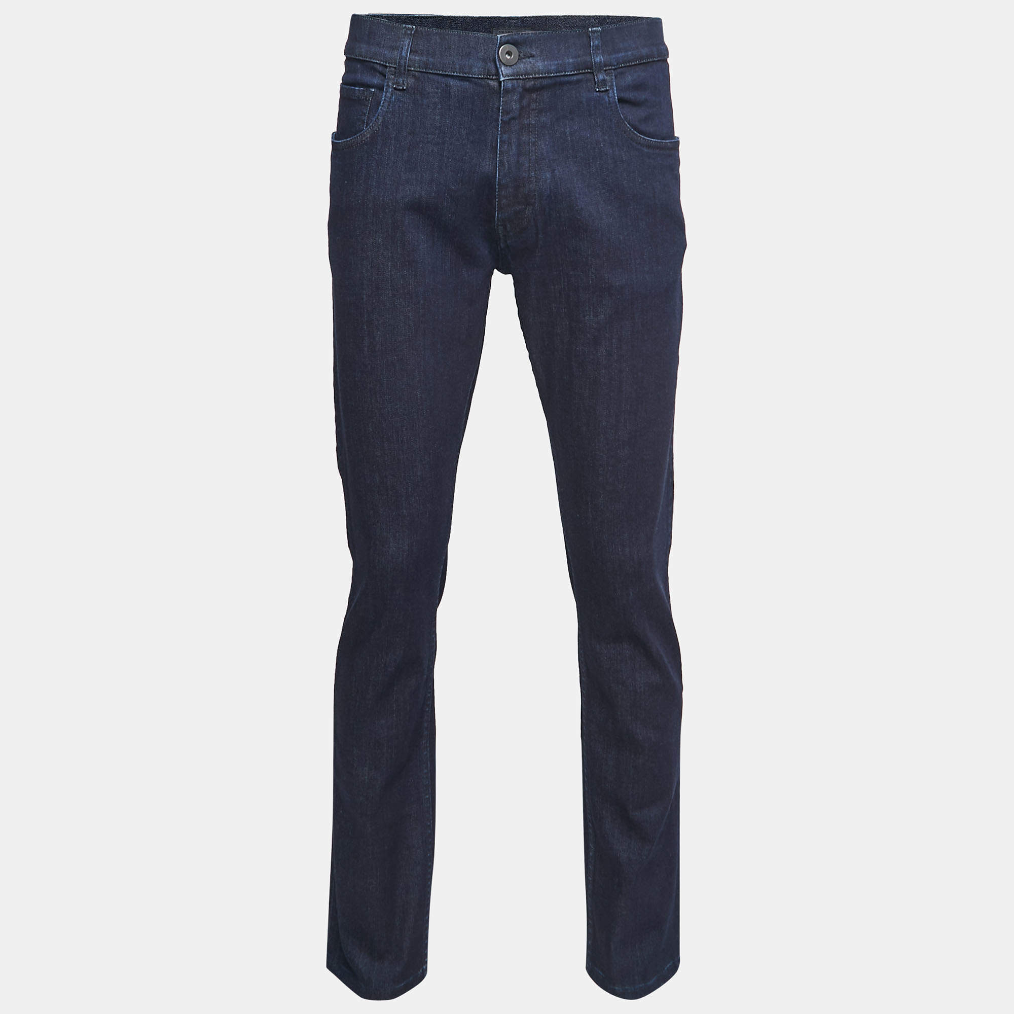 Prada Dark Blue Denim Tapered Jeans L Waist 34"