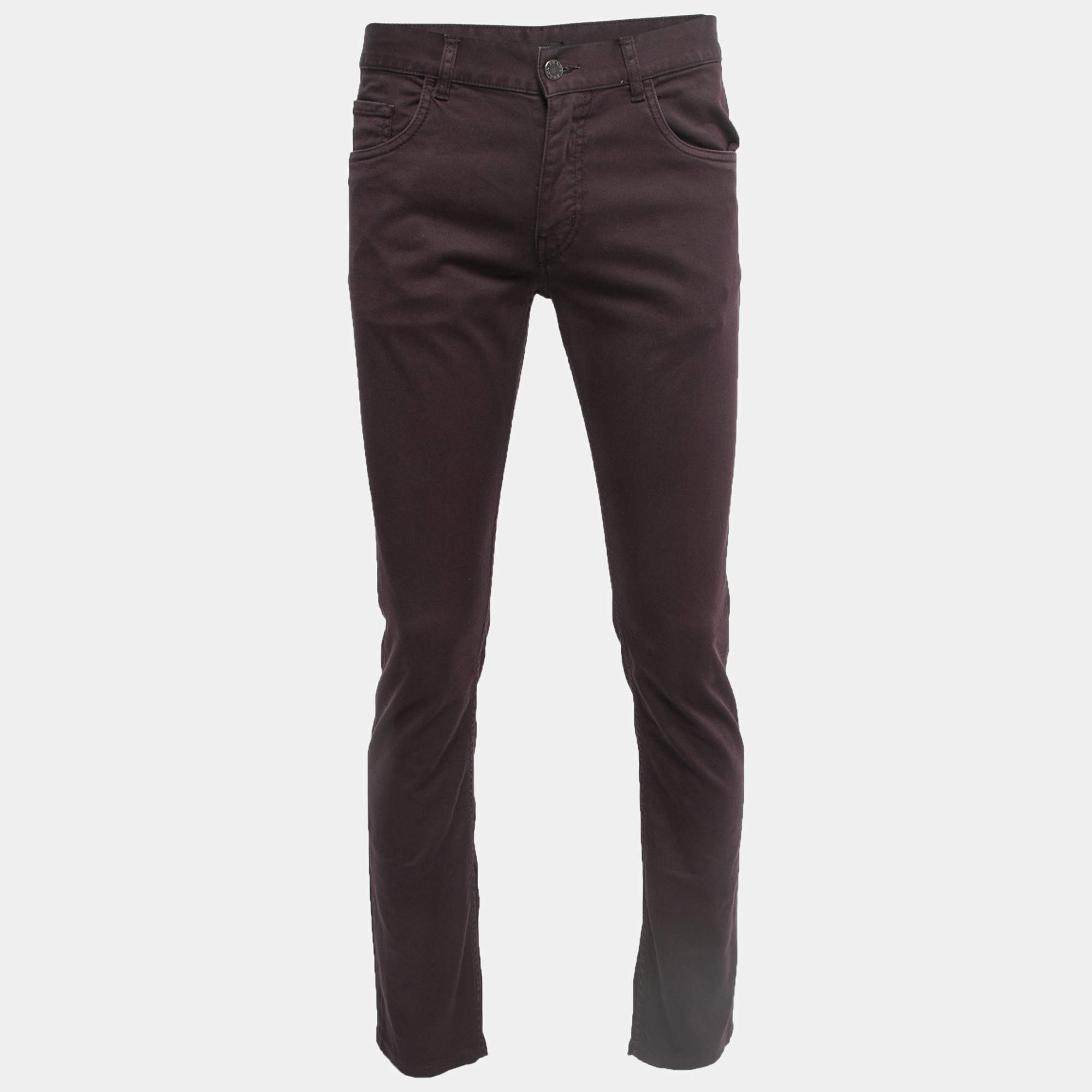 Prada Burgundy Denim Regular Fit Jeans S Waist 32"