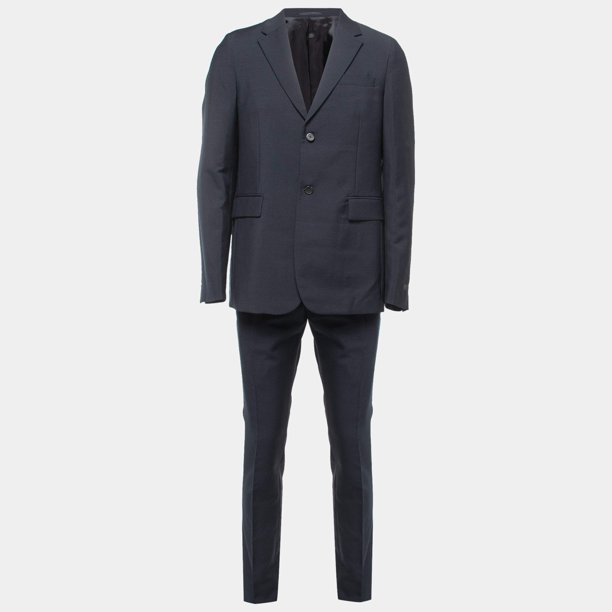 Prada Navy Blue Wool Suit L