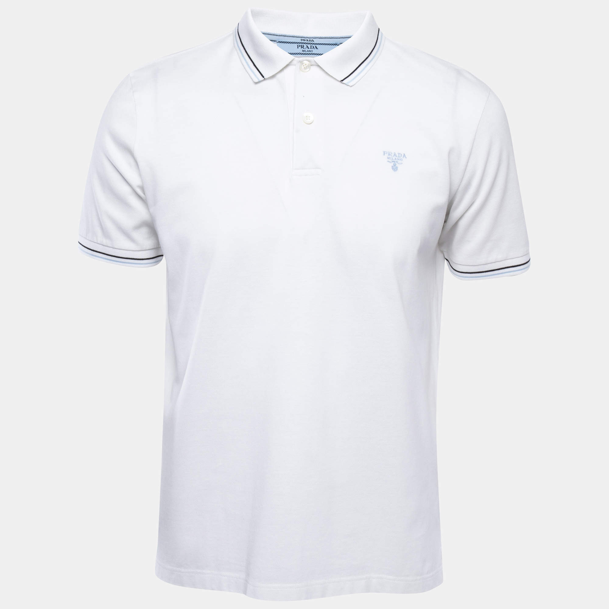 Tシャツ・カットソー PRADA Embroidered piquet polo shirt (UJN765SWMO17KS F0W3B) Prada Embroidered piquet polo shirt | The Fashion Square