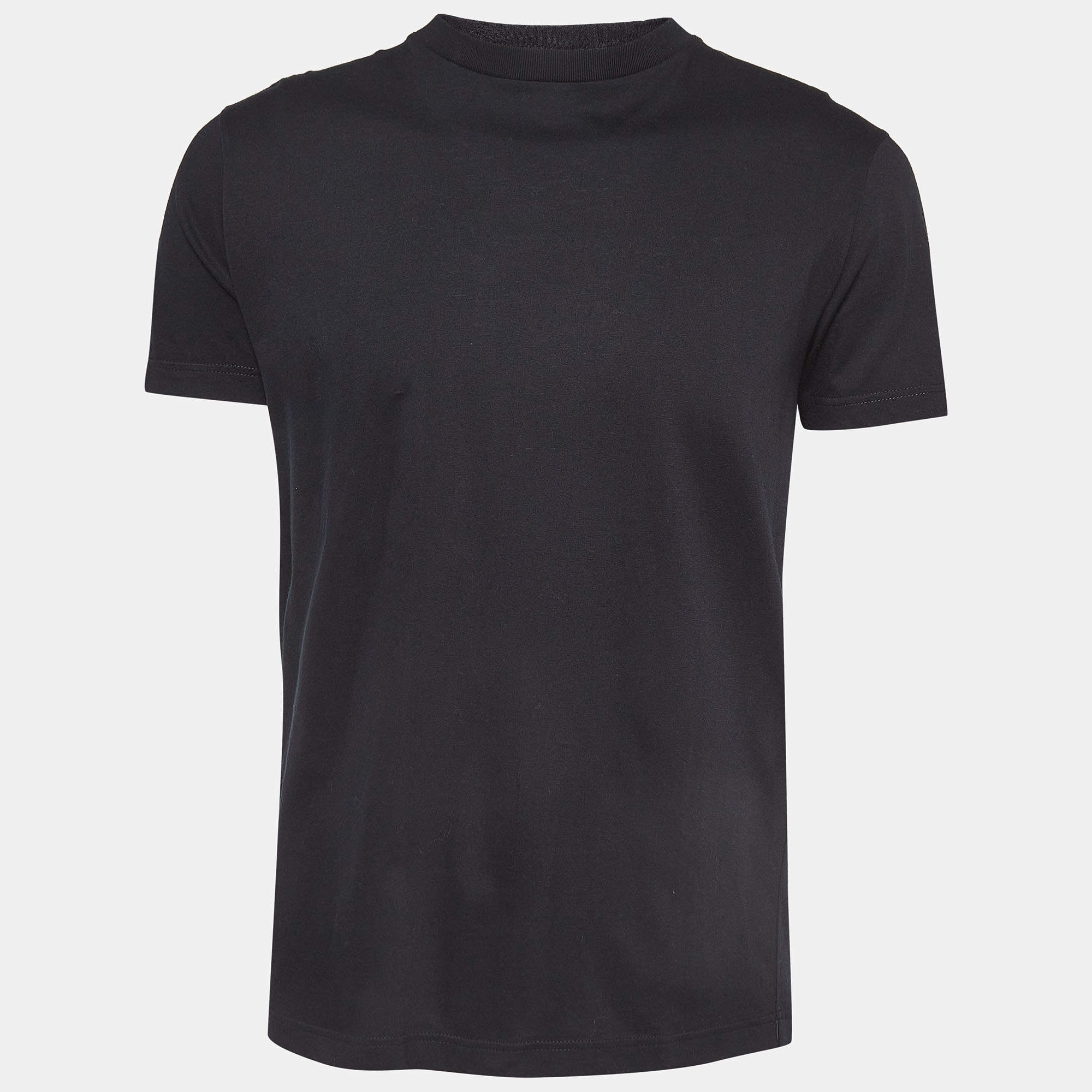 Prada Black Cotton Crew Neck T-Shirt L