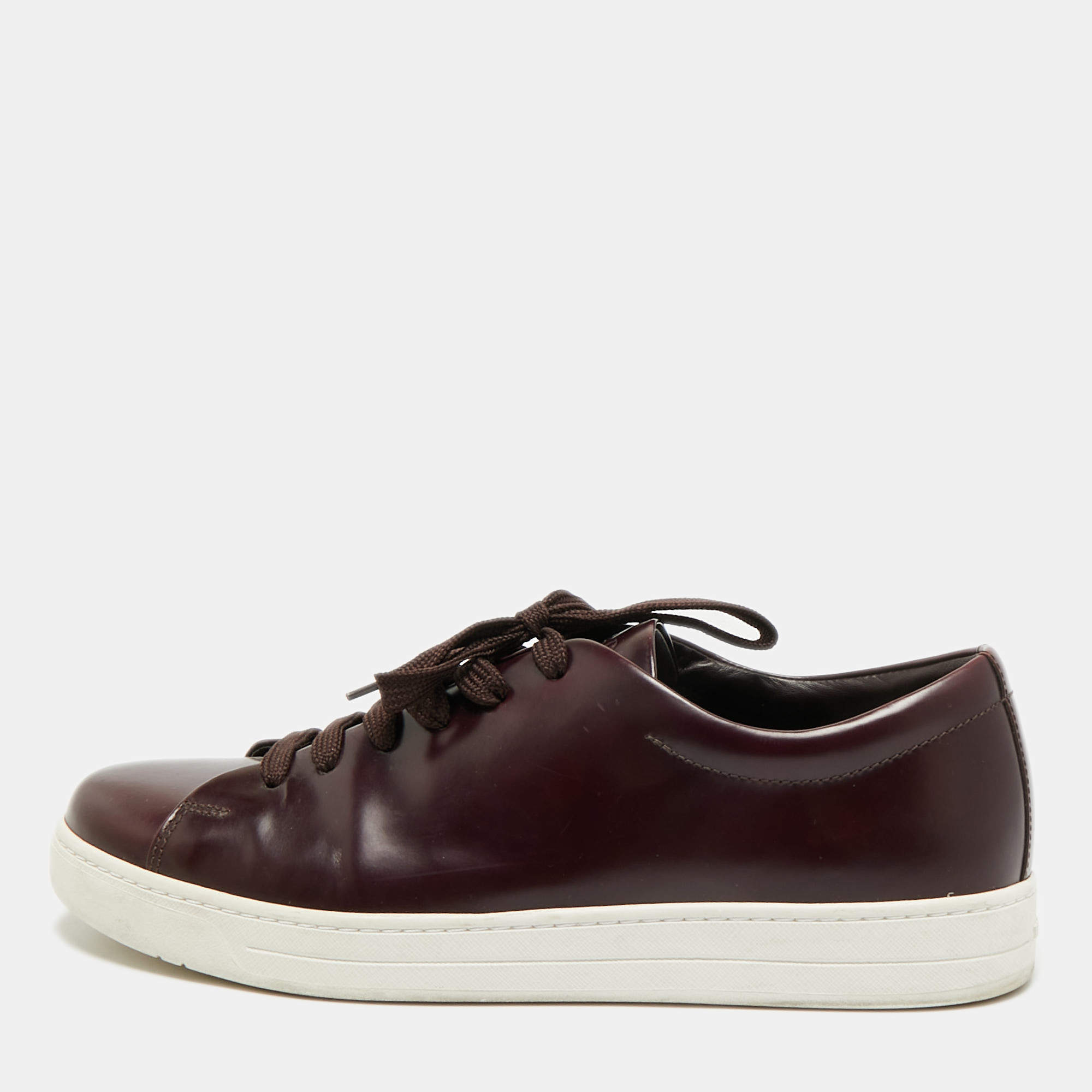 مملوكة مسبقًا Prada Size 42 Two Tone Leather Low Top Sneakers