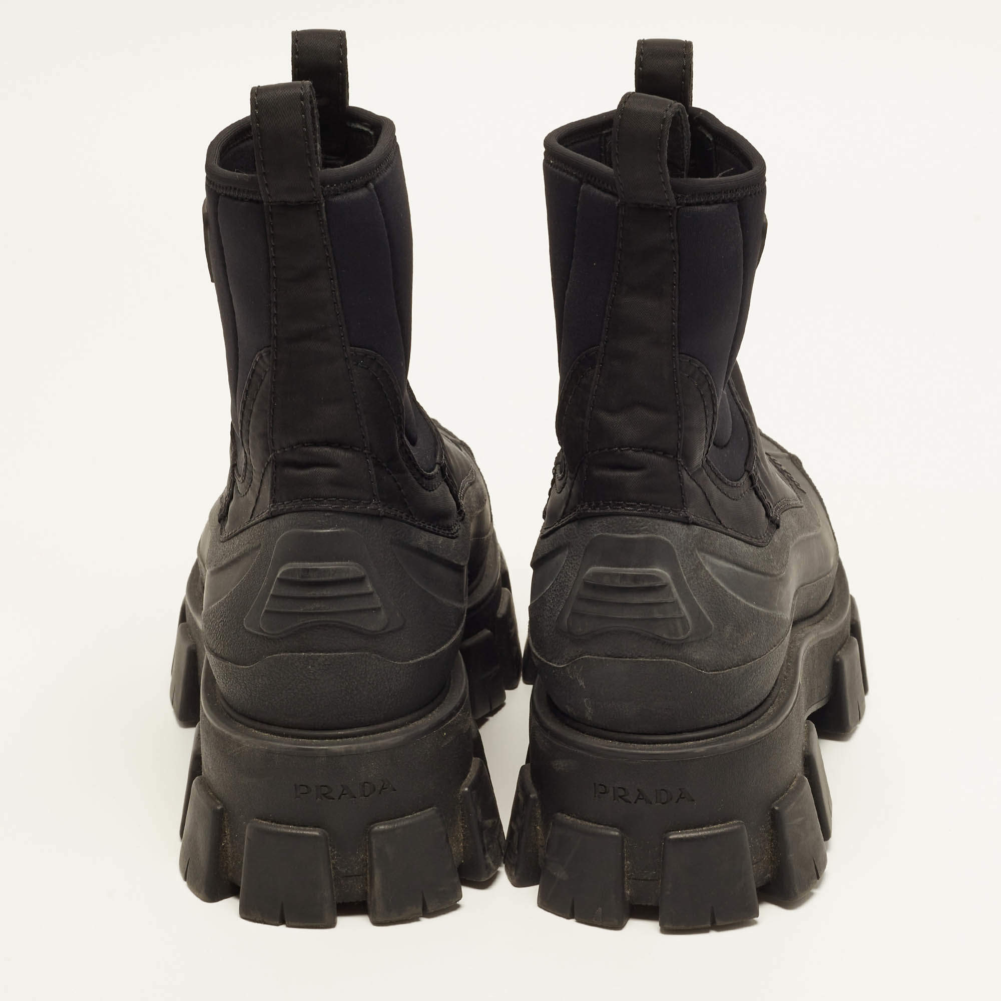 Prada Monolith Size 41.5 Black Neoprene and Rubber Ankle Length