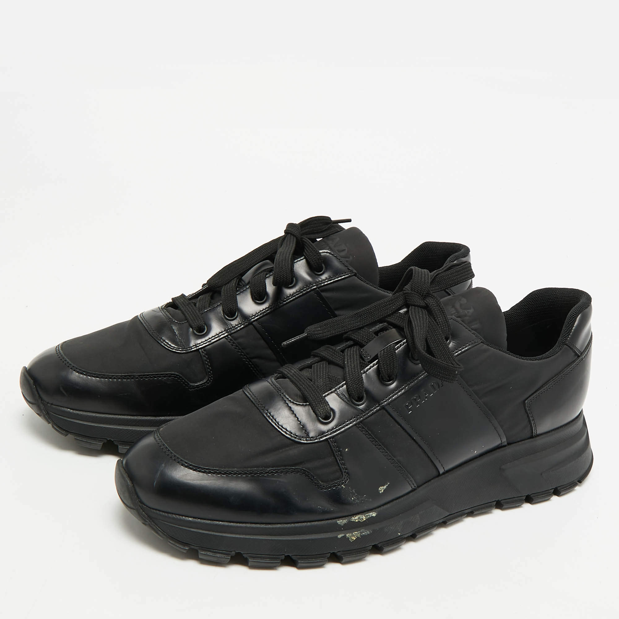 Cass x Prada Black/White America's Cup Sust4in Low-Top Sneakers