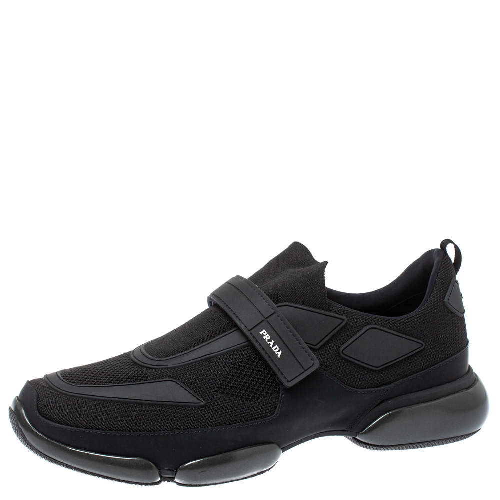 Prada Black Mesh and Rubber Cloudbust Sneakers Size 45