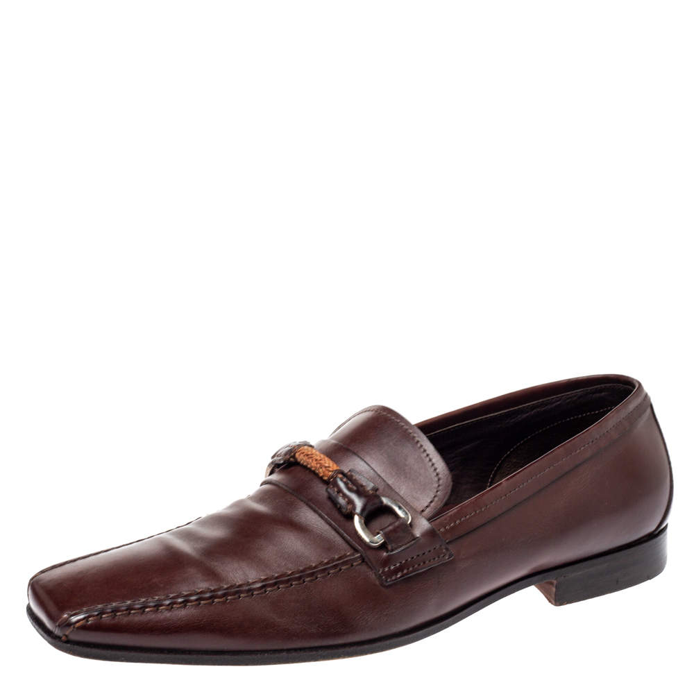 Prada Brown Leather Loafers Size 42